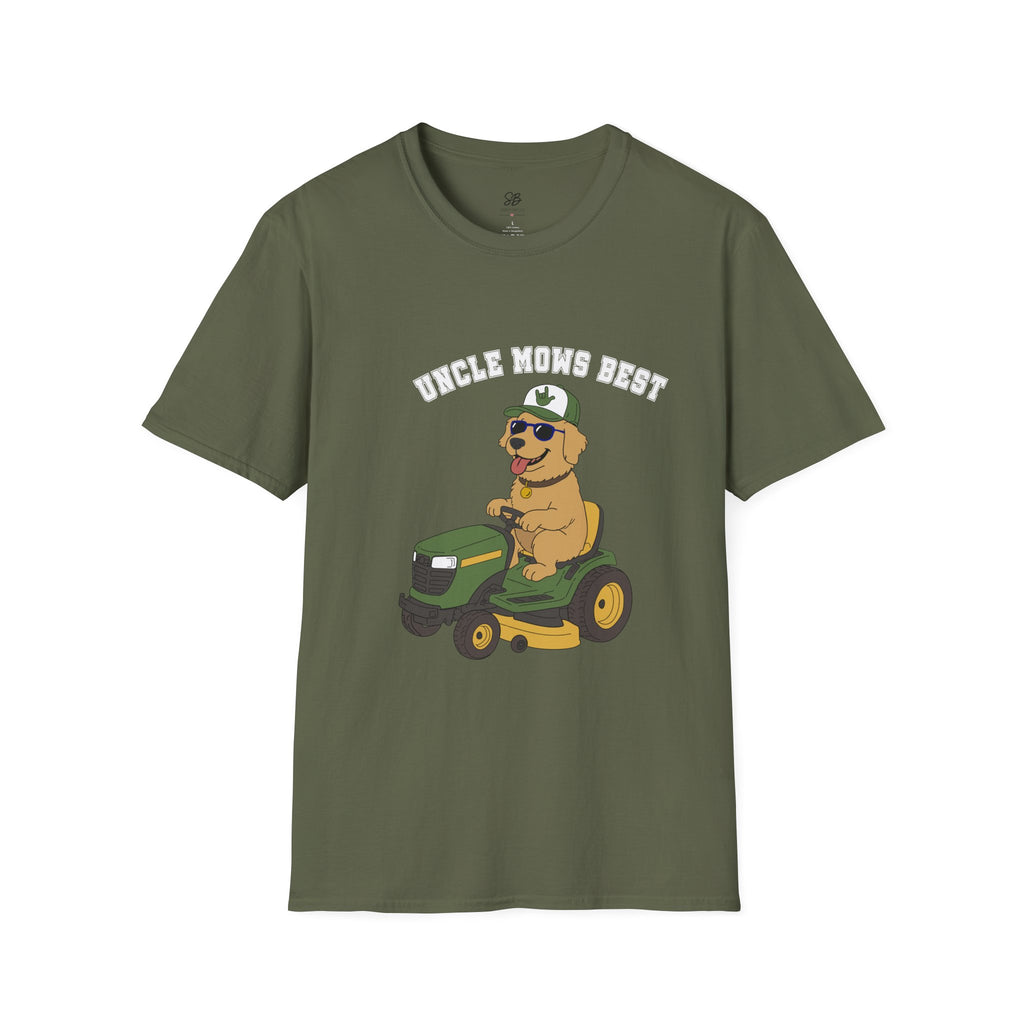 Uncle Mows Best T-Shirt with Golden Retriever