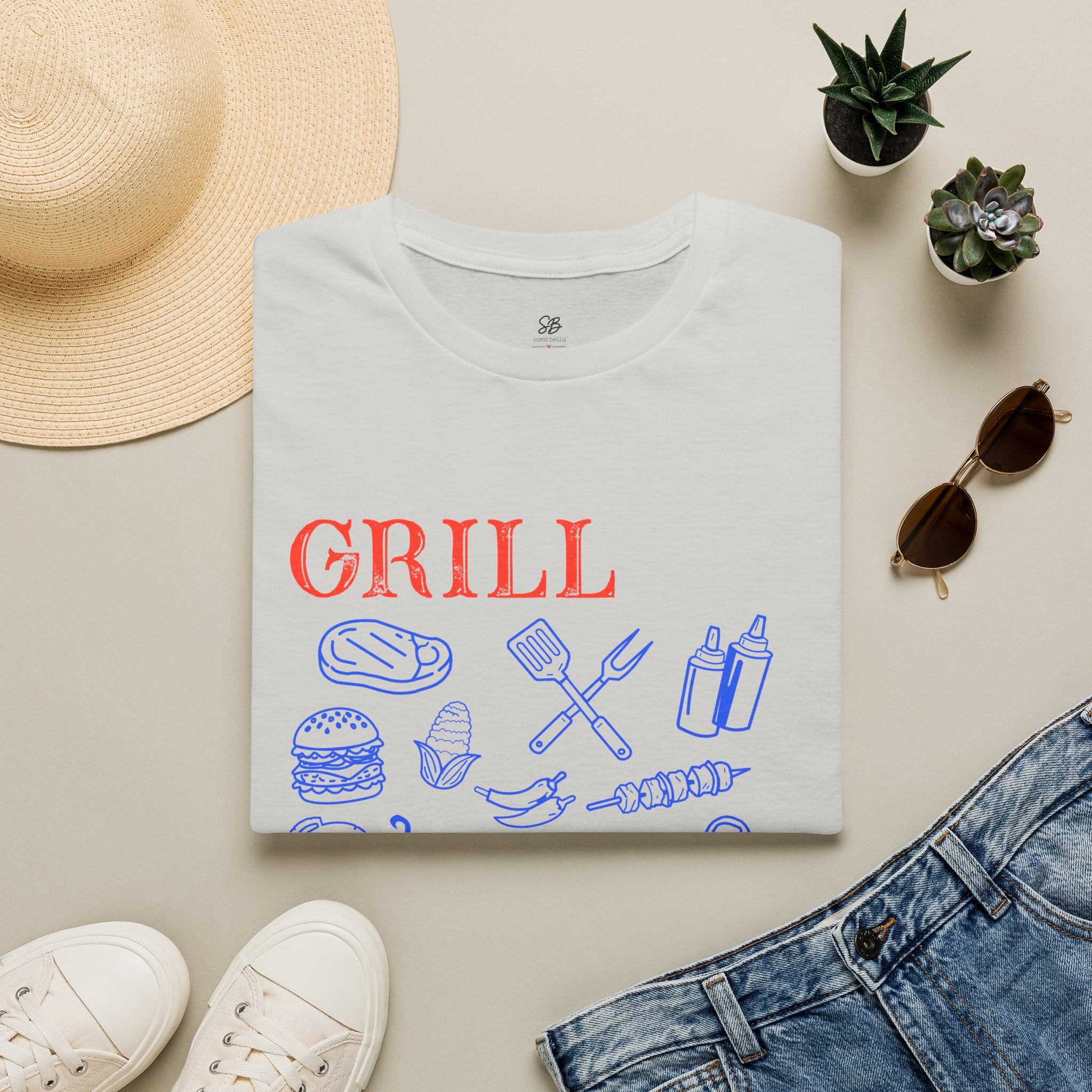 Grill Dad Club T-Shirt — Barbecue Tools & Grill Icons Tee
