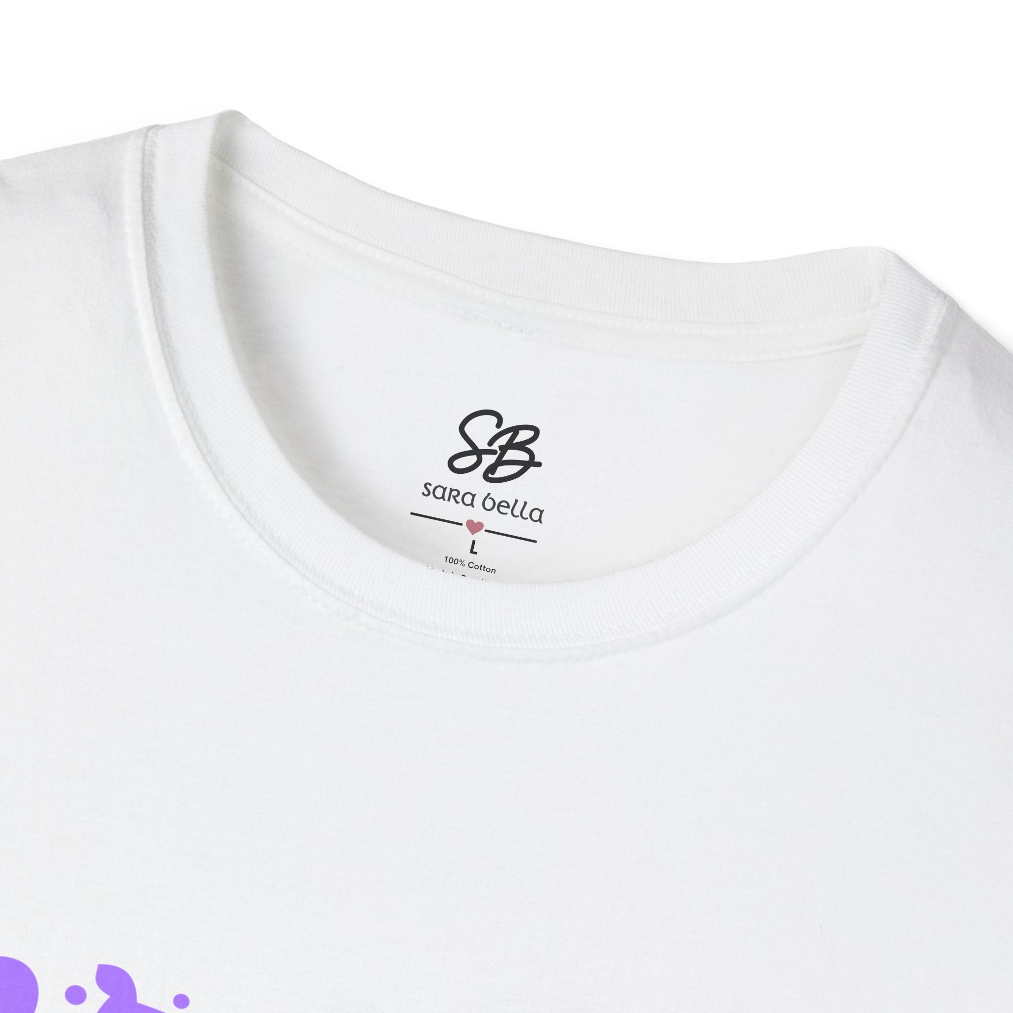 Aunt I Love you ASL -  purple design of Floral Heart white T-Shirt