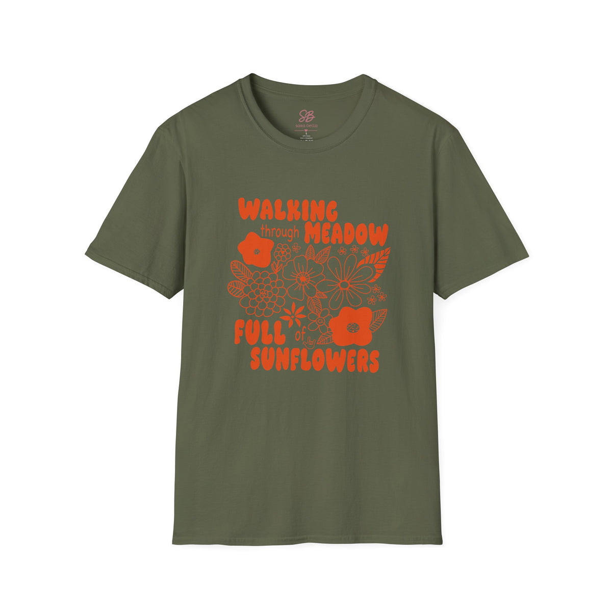 Walking Through Meadow Sunflowers - T-Shirt