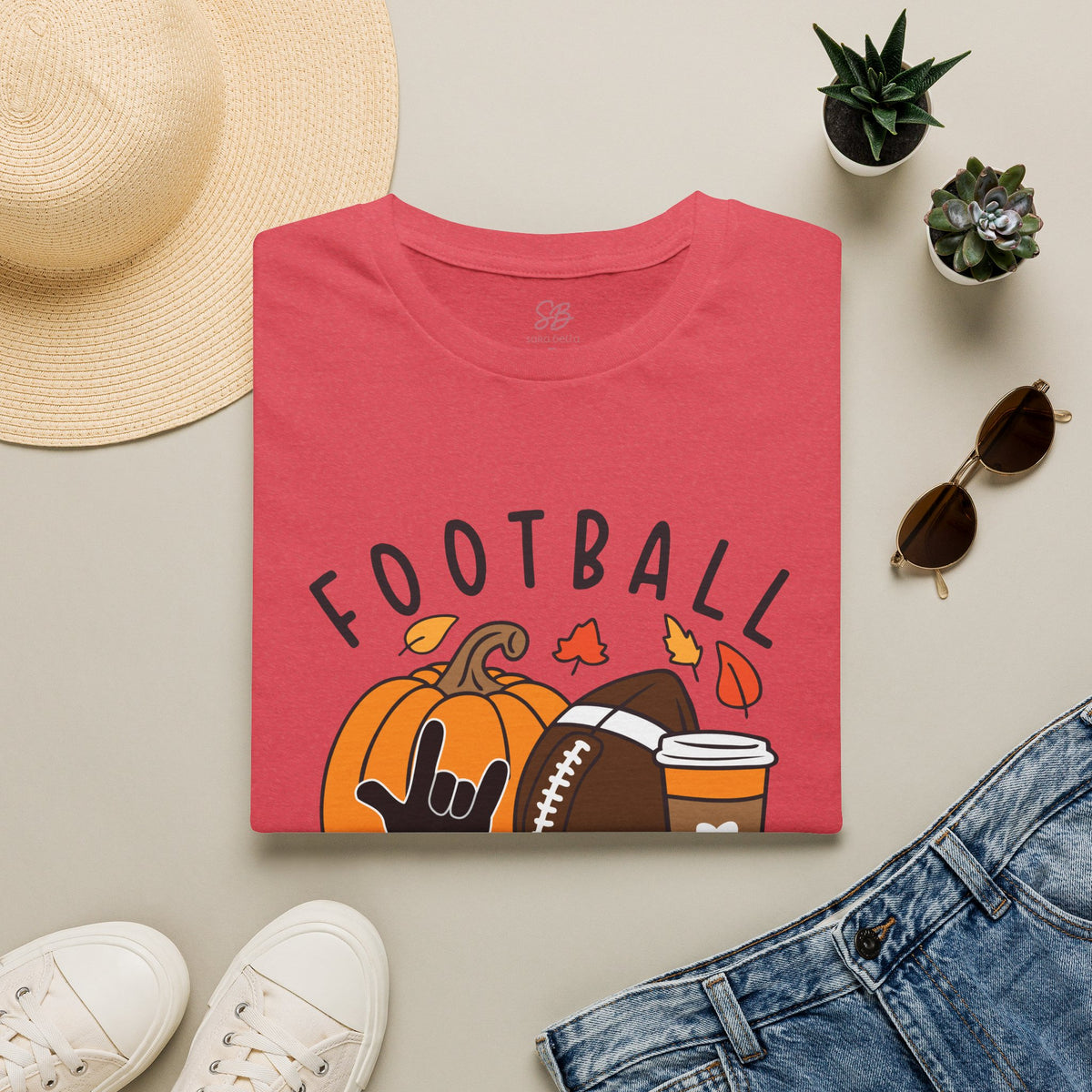 Football Is My Favorite Season  with I love you American Sign Language, ASL- T-Shirt