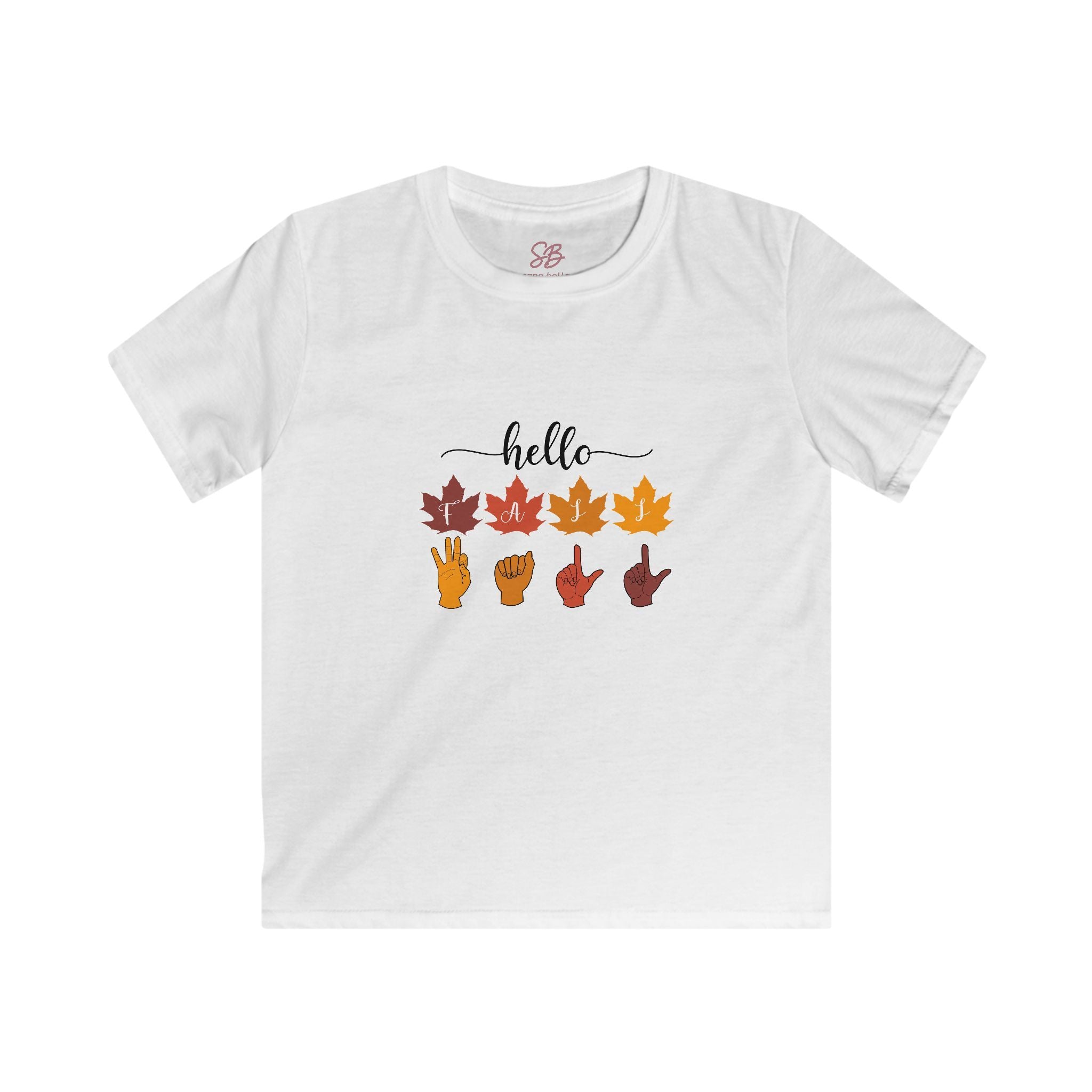Hello Fall Fingers Spelling American Sign Language ASL -  Kid T-Shirt