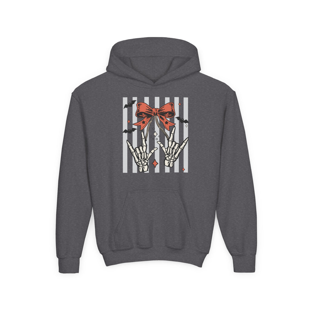 Spooky Skeleton Hands "I Love You" ASL - Kid Hoodie
