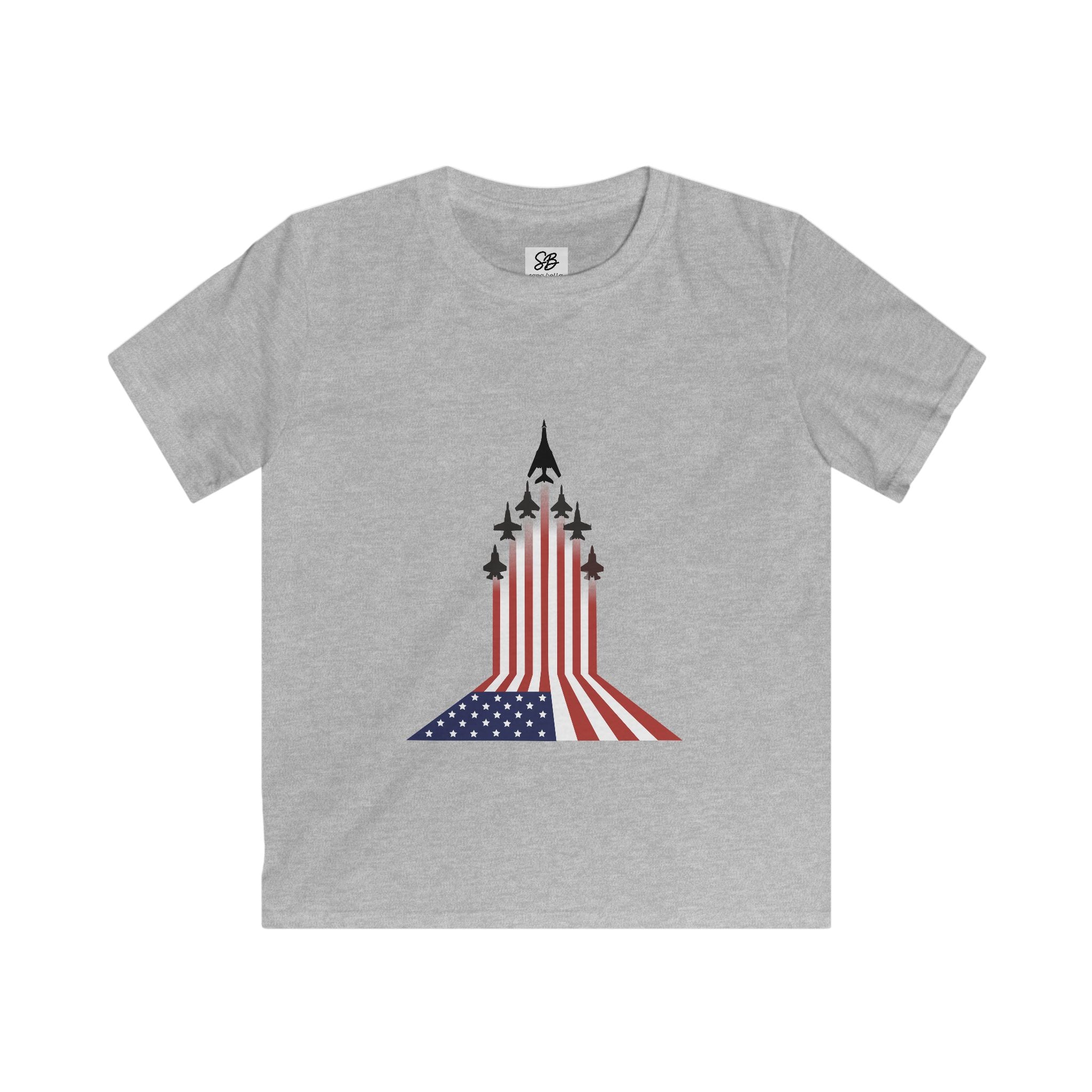 Kid Shirt -  Patriotic American Flag Fighter Jets Design Shirt