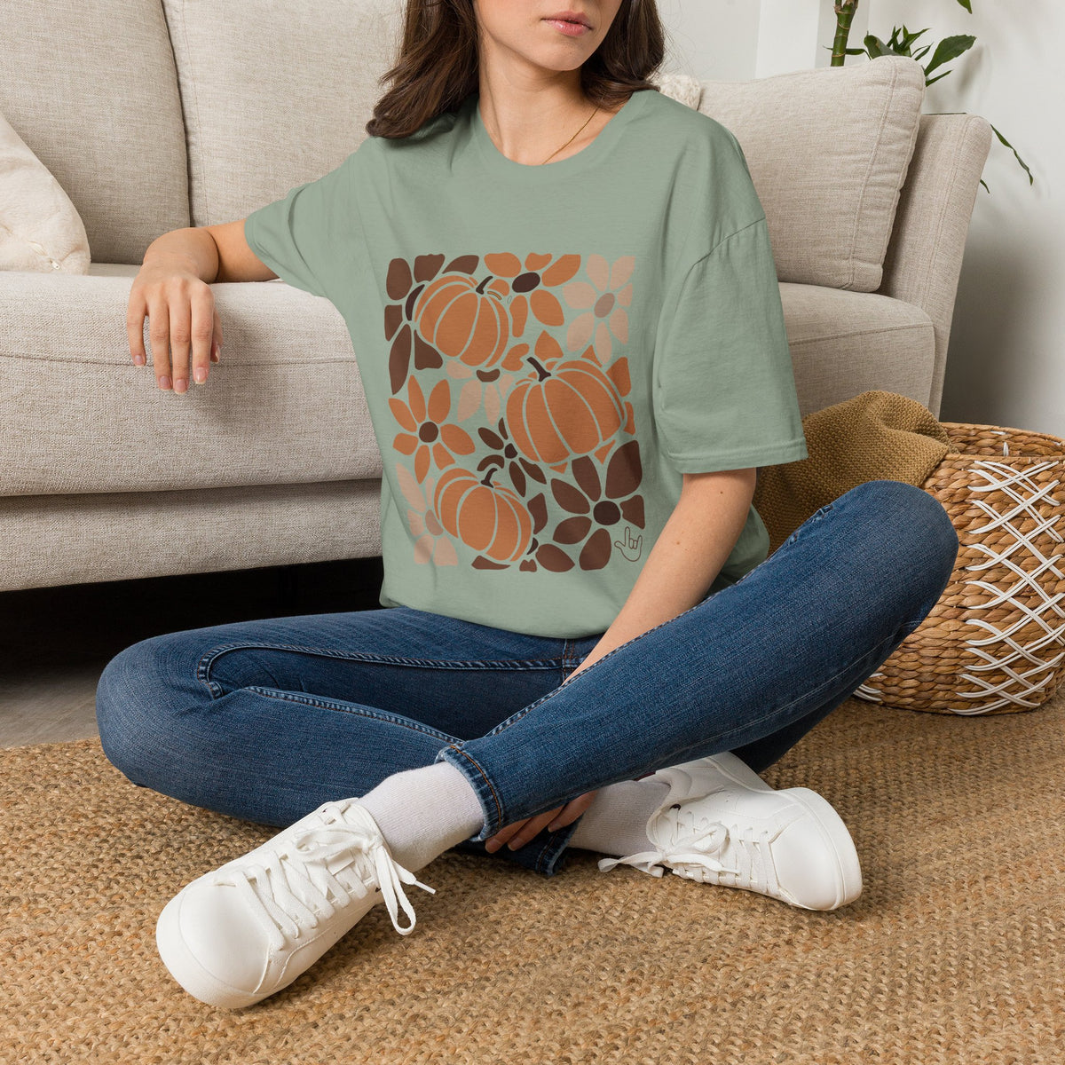 Fall Leaves & Pumpkins Hobo - T-Shirt
