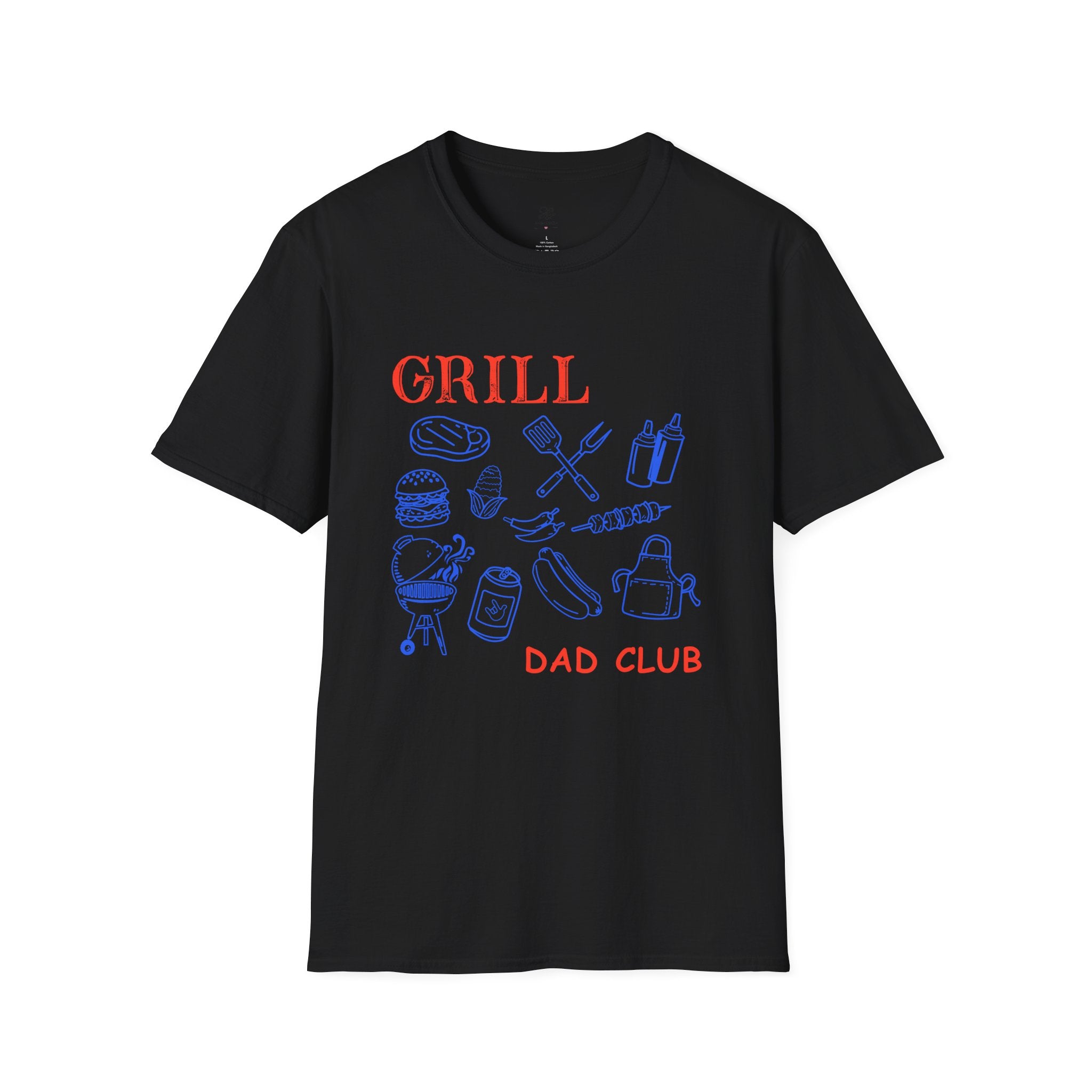 Grill Dad Club T-Shirt — Barbecue Tools & Grill Icons Tee