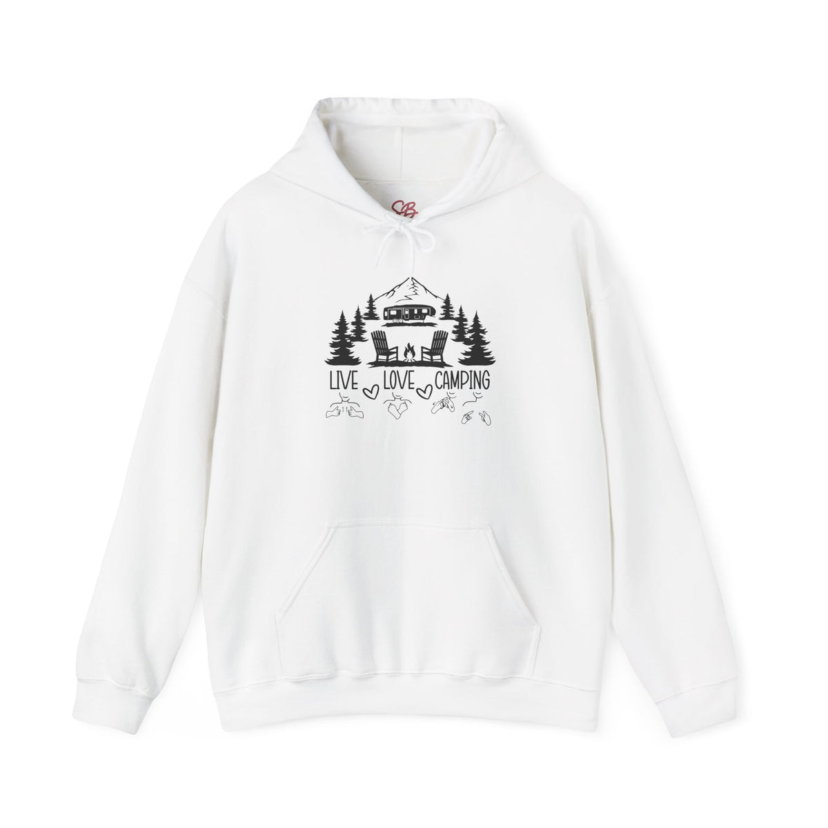 Live Love Camping in ASL (black ink) - Hoodie