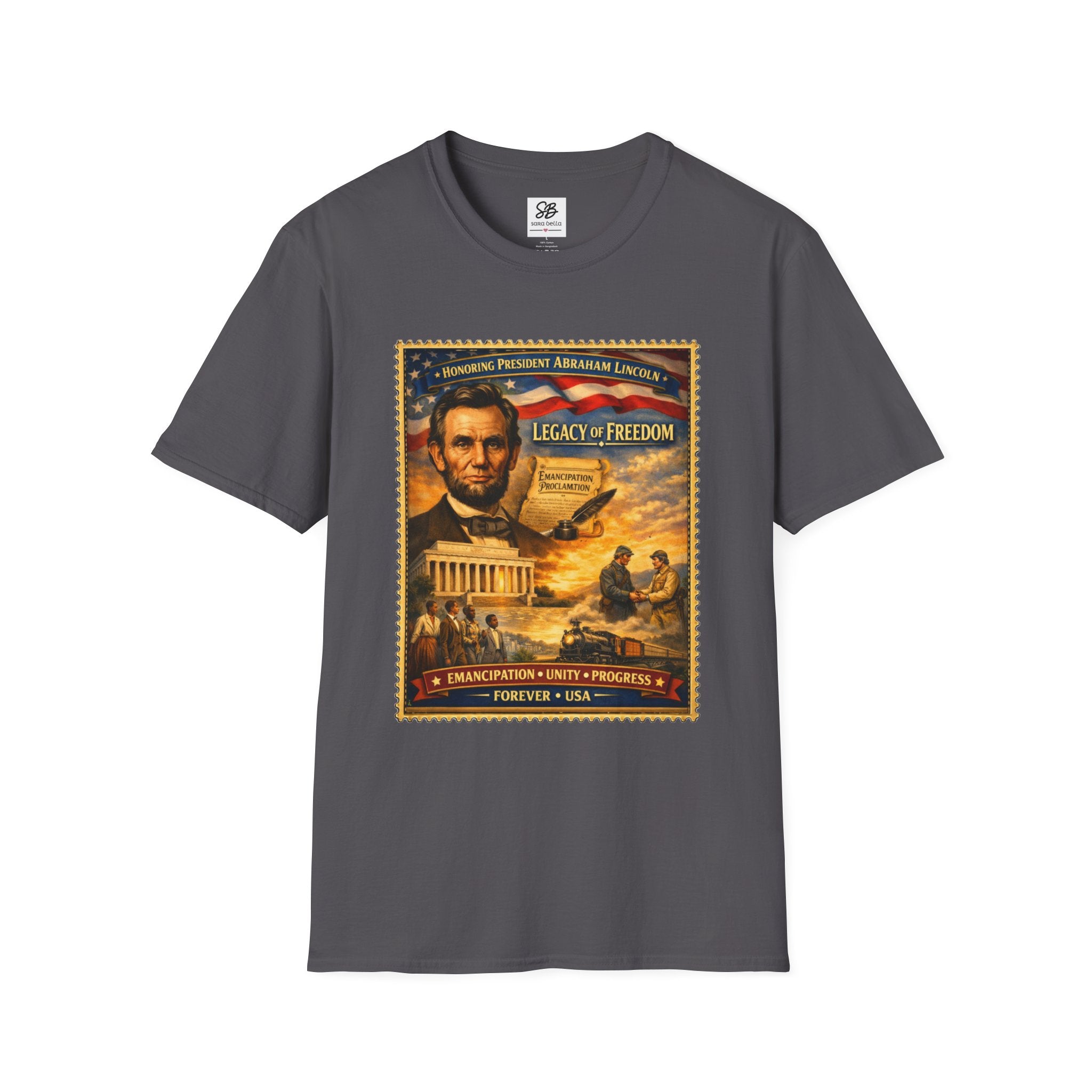 Abraham Lincoln 'Legacy of Freedom'  Vintage Stamp T‑Shirt