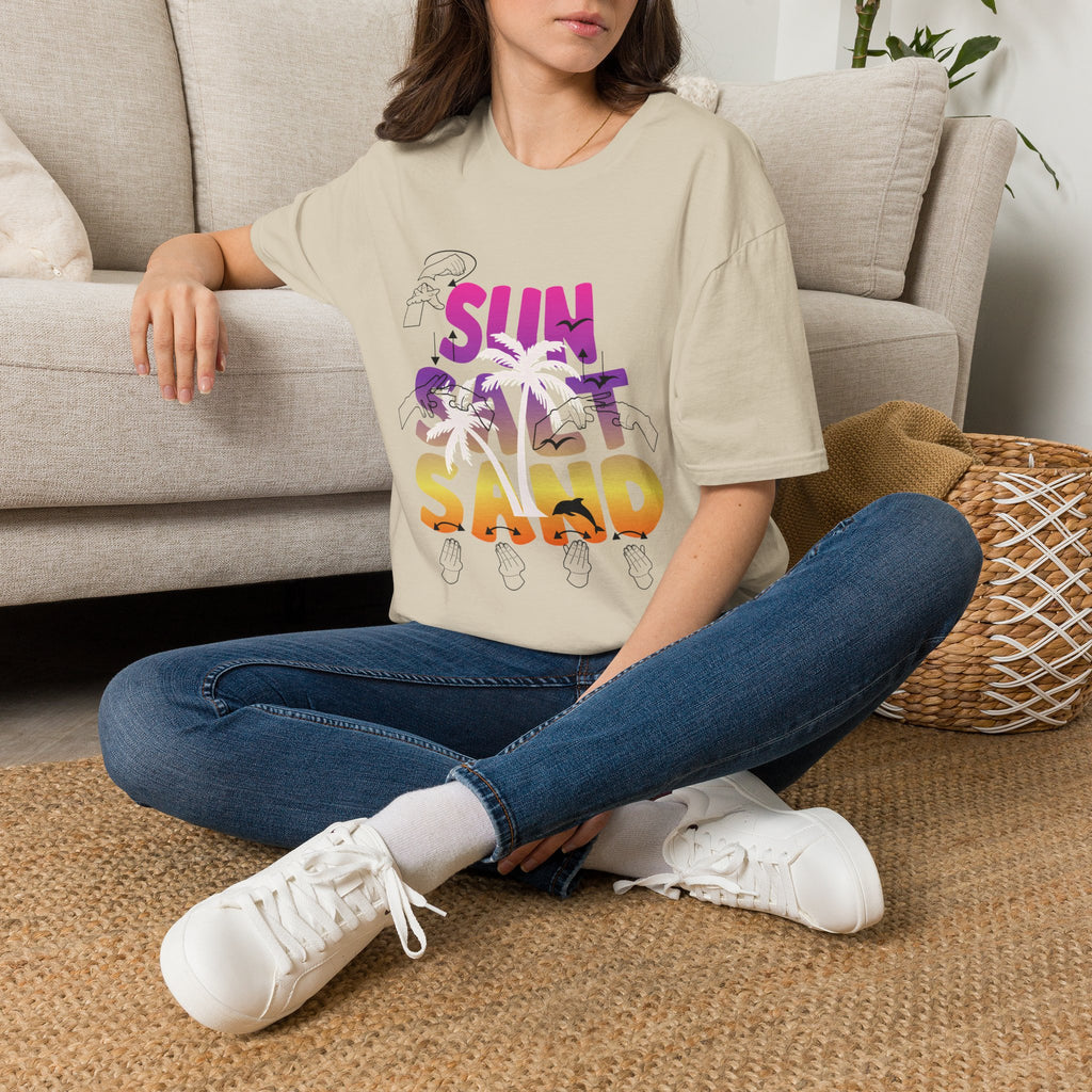 Sun, Salt & Sand in  American Sign Language - T-Shirt