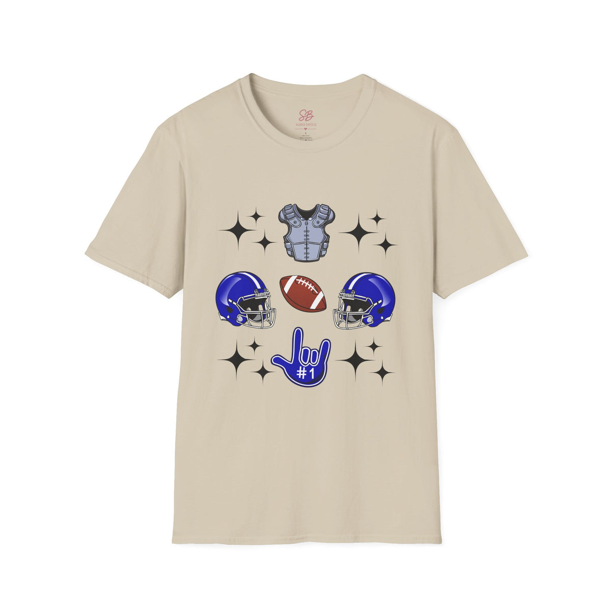 Football Gears Tic-Tac-Toe with I love you ASL American Sign Language -  T-Shirt