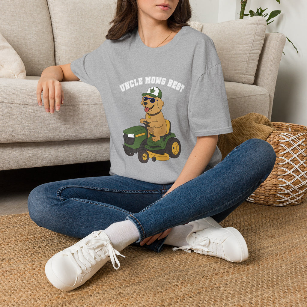 Uncle Mows Best T-Shirt with Golden Retriever
