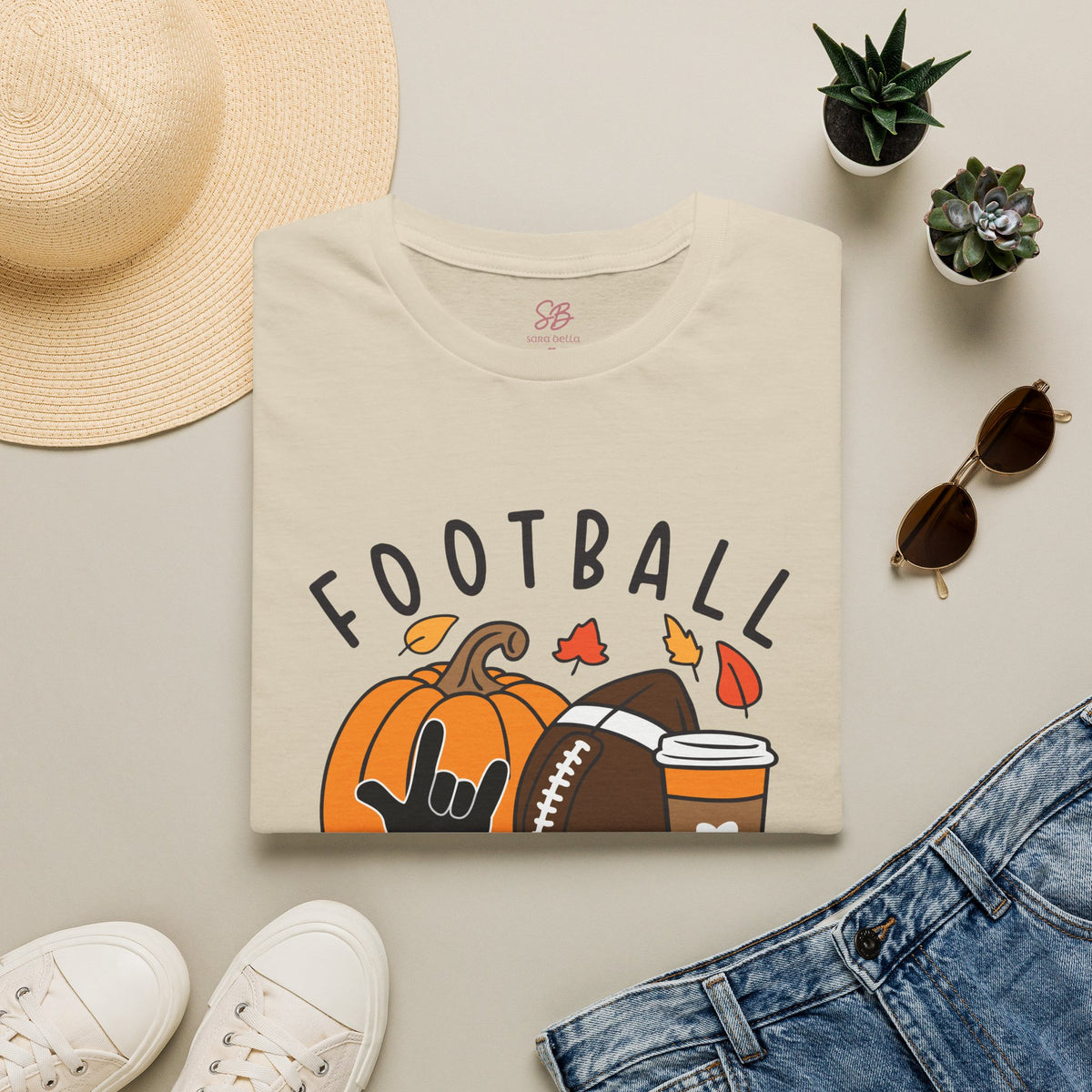 Football Is My Favorite Season  with I love you American Sign Language, ASL- T-Shirt