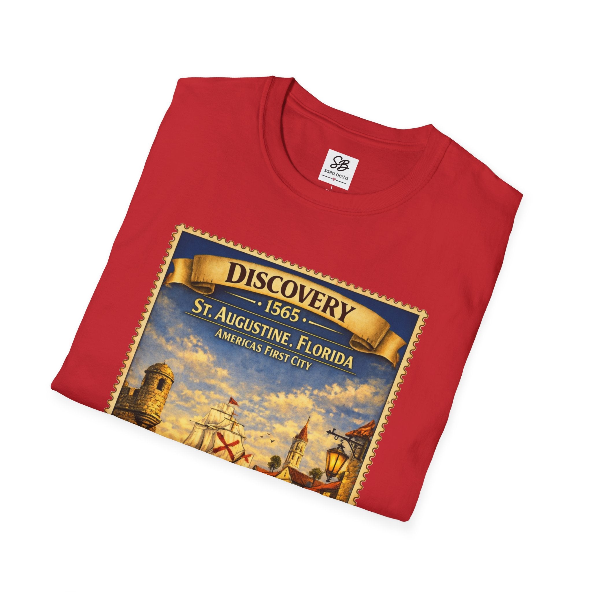 St. Augustine Discovery The Oldest City in America  1565 Vintage Stamp T-Shirt
