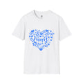 Aunt I love you ASL with blue design - Unisex Softstyle white T-Shirt