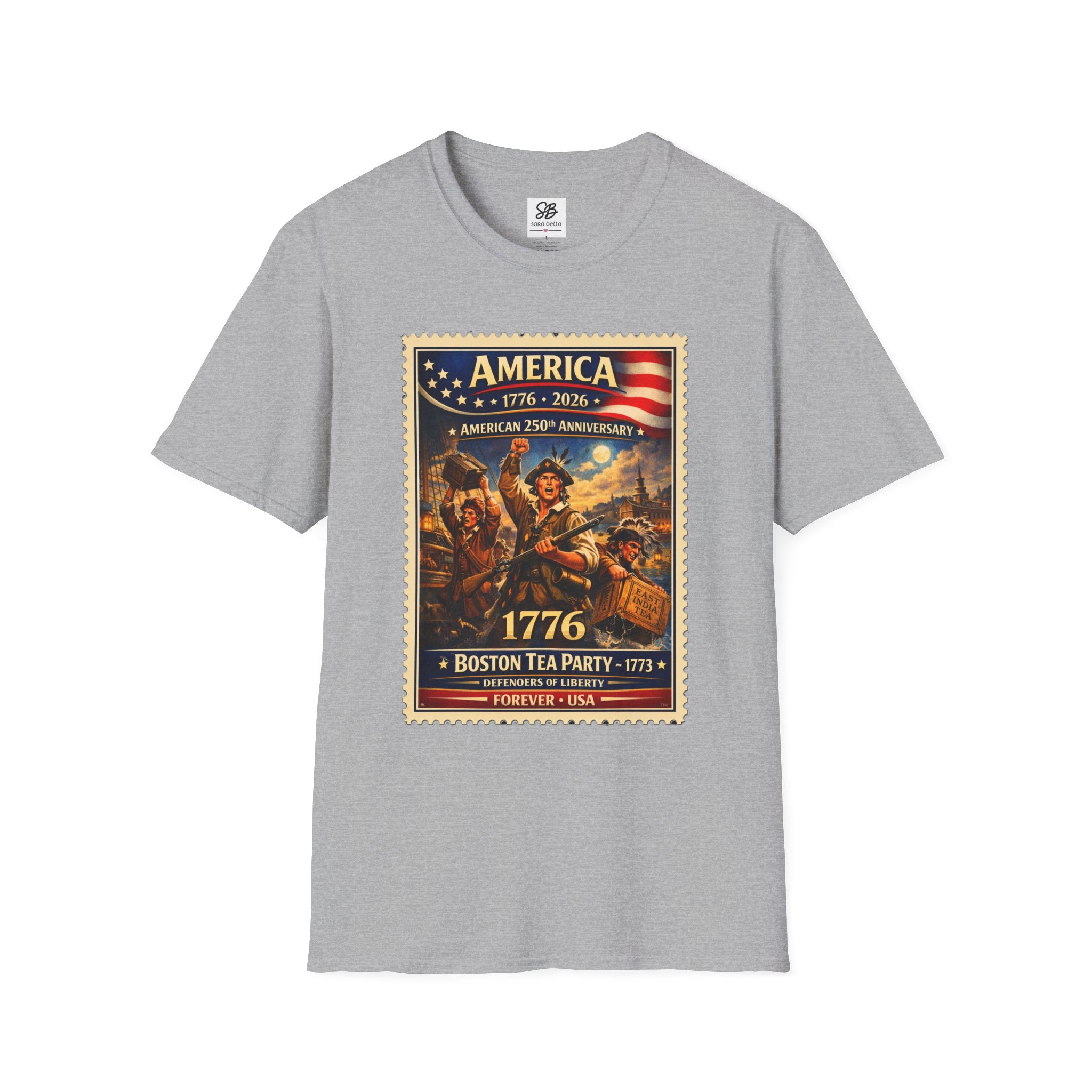 Boston Tea Party Vintage Stamp T-Shirt