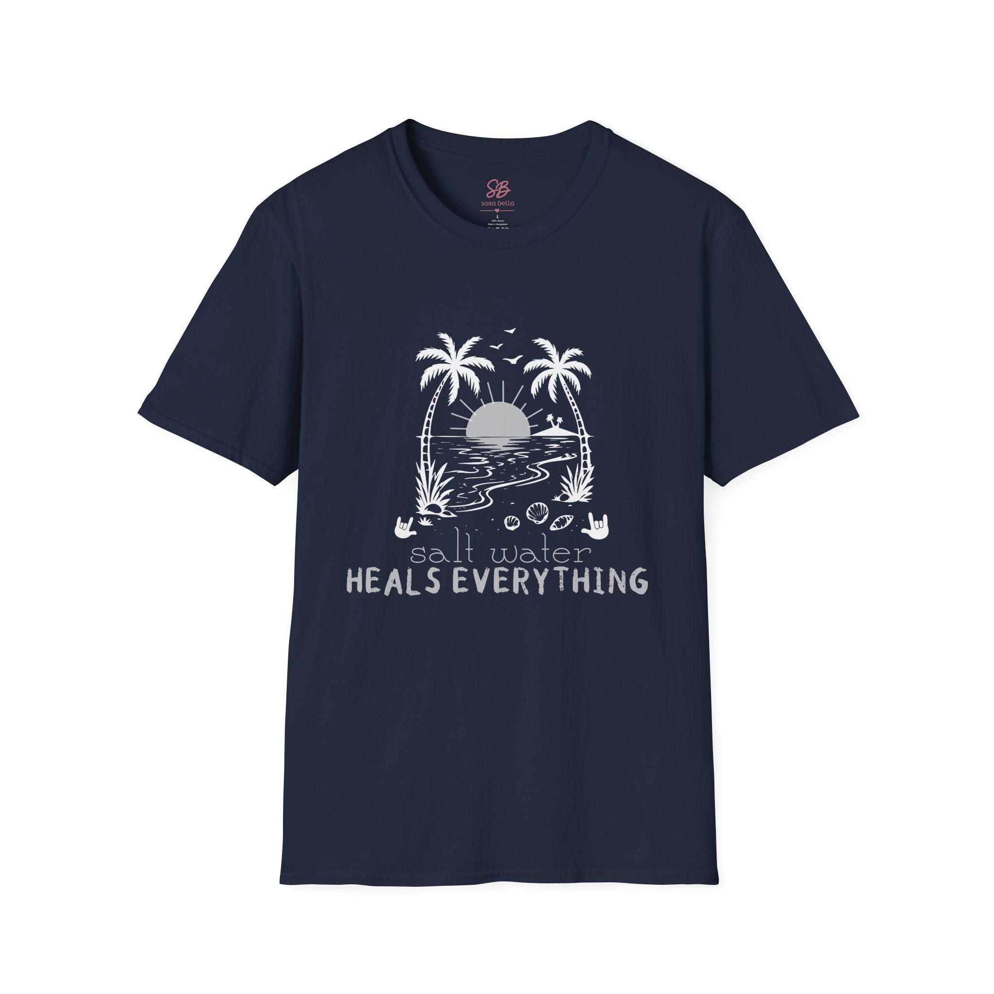 'Salt Water Heals Everything" of  white design -  T-Shirt