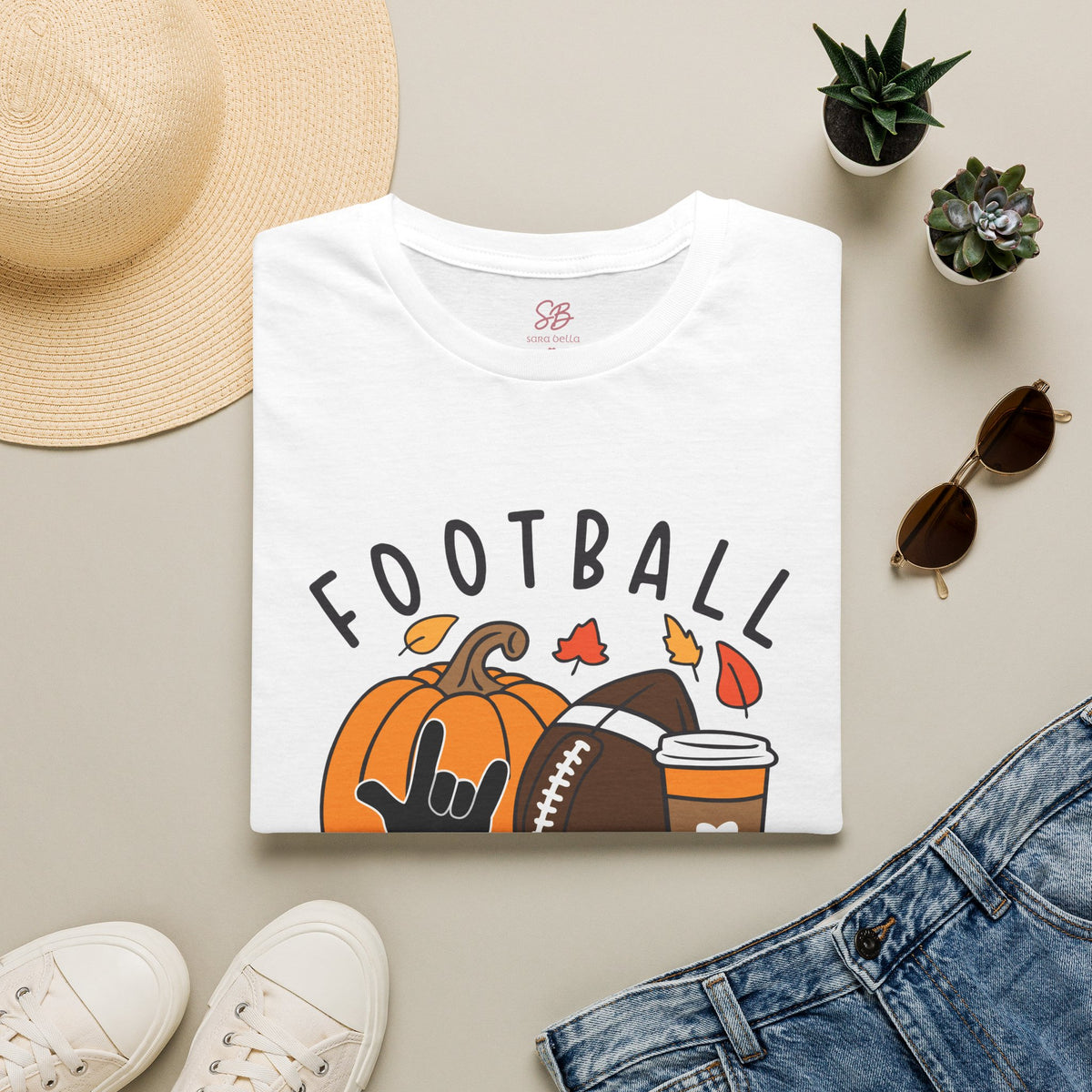 Football Is My Favorite Season  with I love you American Sign Language, ASL- T-Shirt