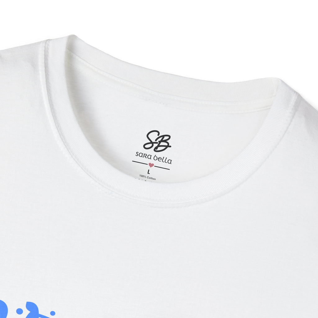 Aunt I love you ASL with blue design - Unisex Softstyle white T-Shirt