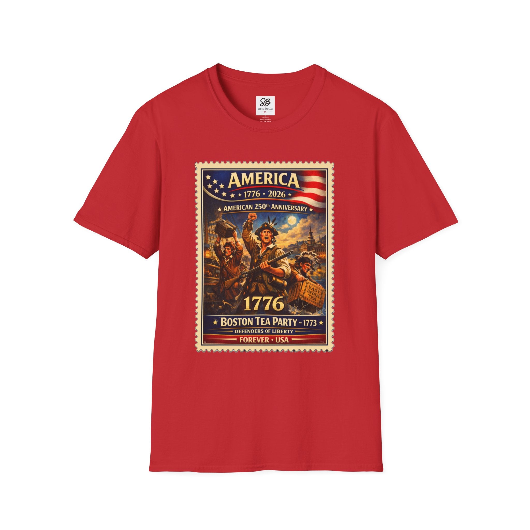Boston Tea Party Vintage Stamp T-Shirt