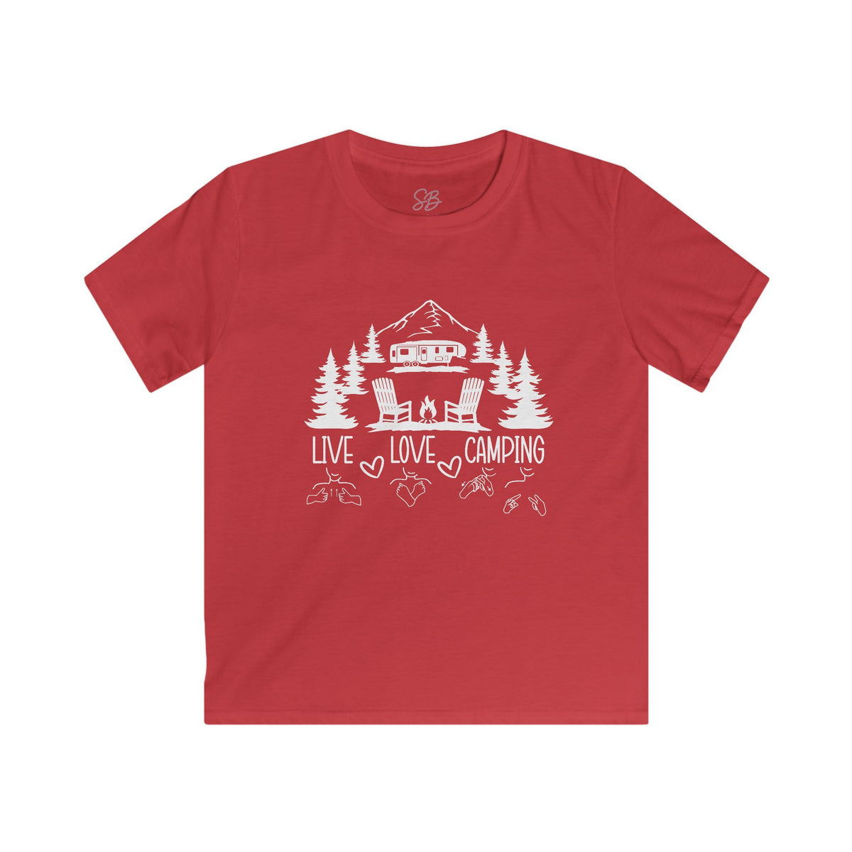 Live Love Camping in ASL (white ink) - Kid T-Shirt