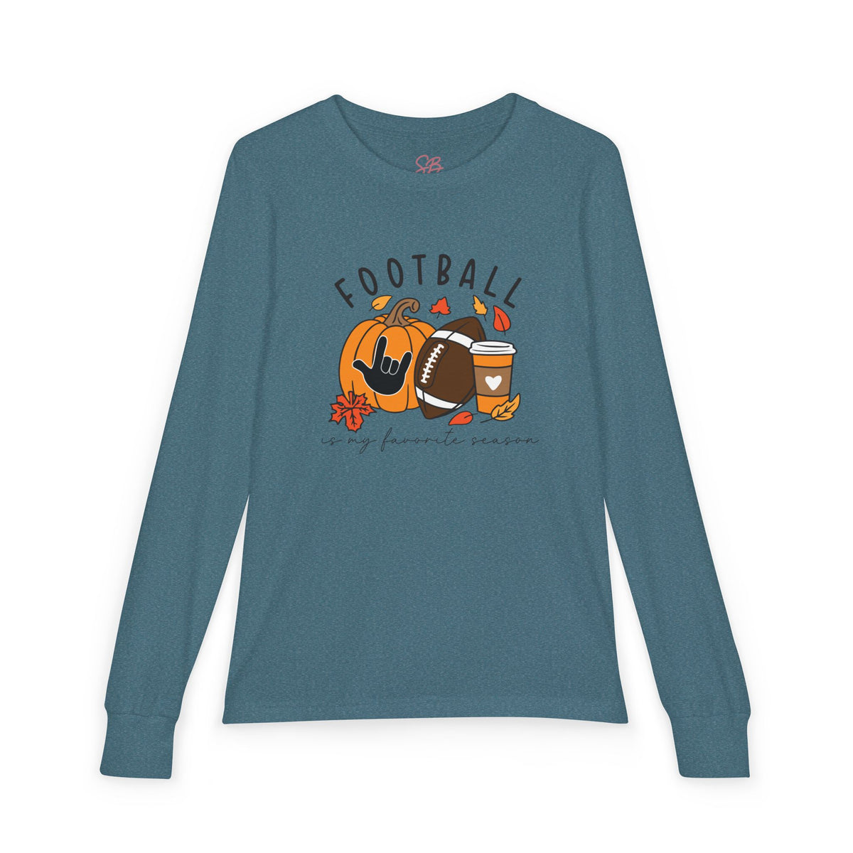 Football: My Favorite Season with I love you American Sign Language, ASL - Kid Long Sleeve Shirt