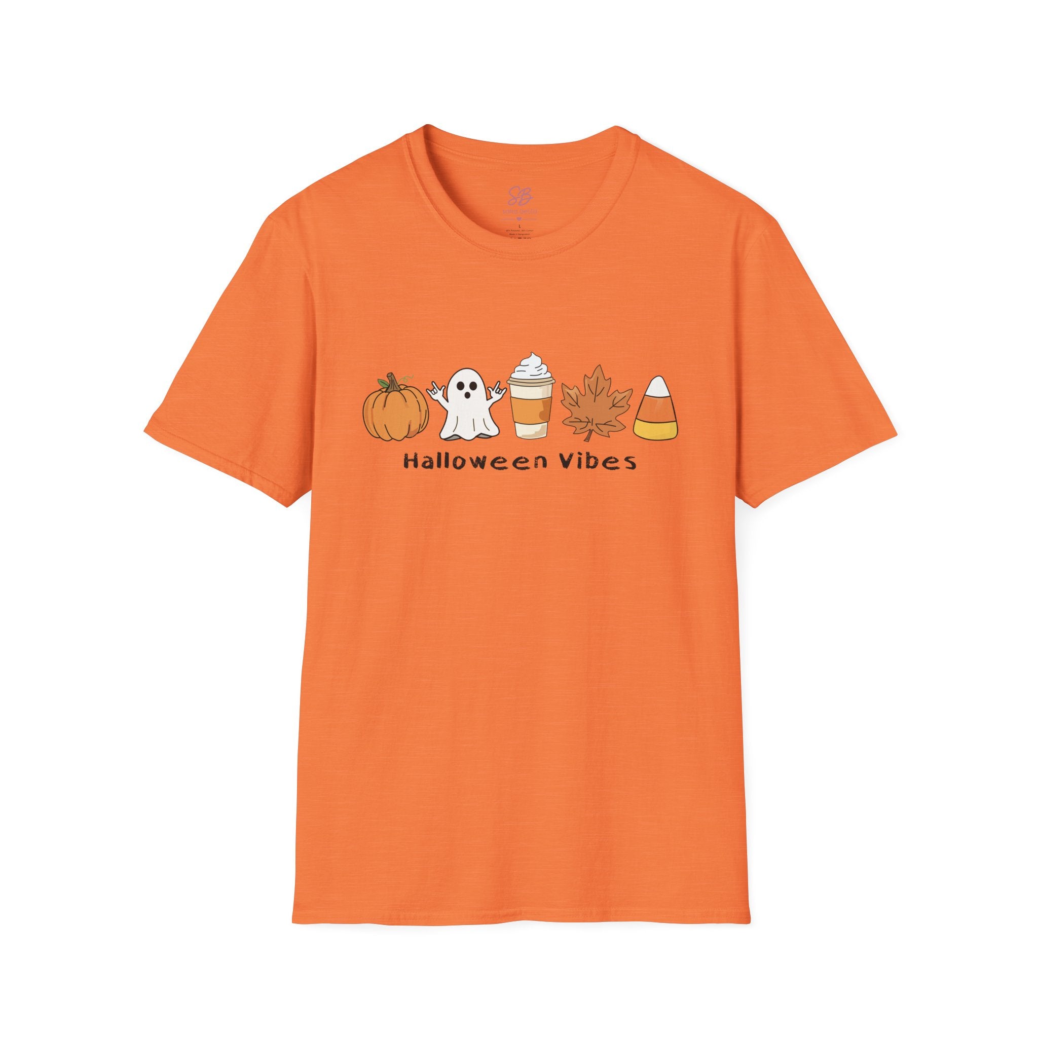 Halloween Vibes with Ghost saying "I love you" in ASL - T-Shirt