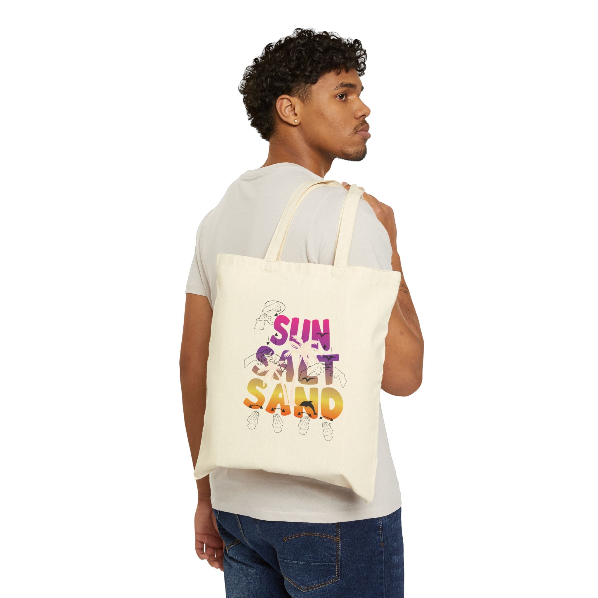 Sun Salt Sand in American Sign Language - Tote Bag