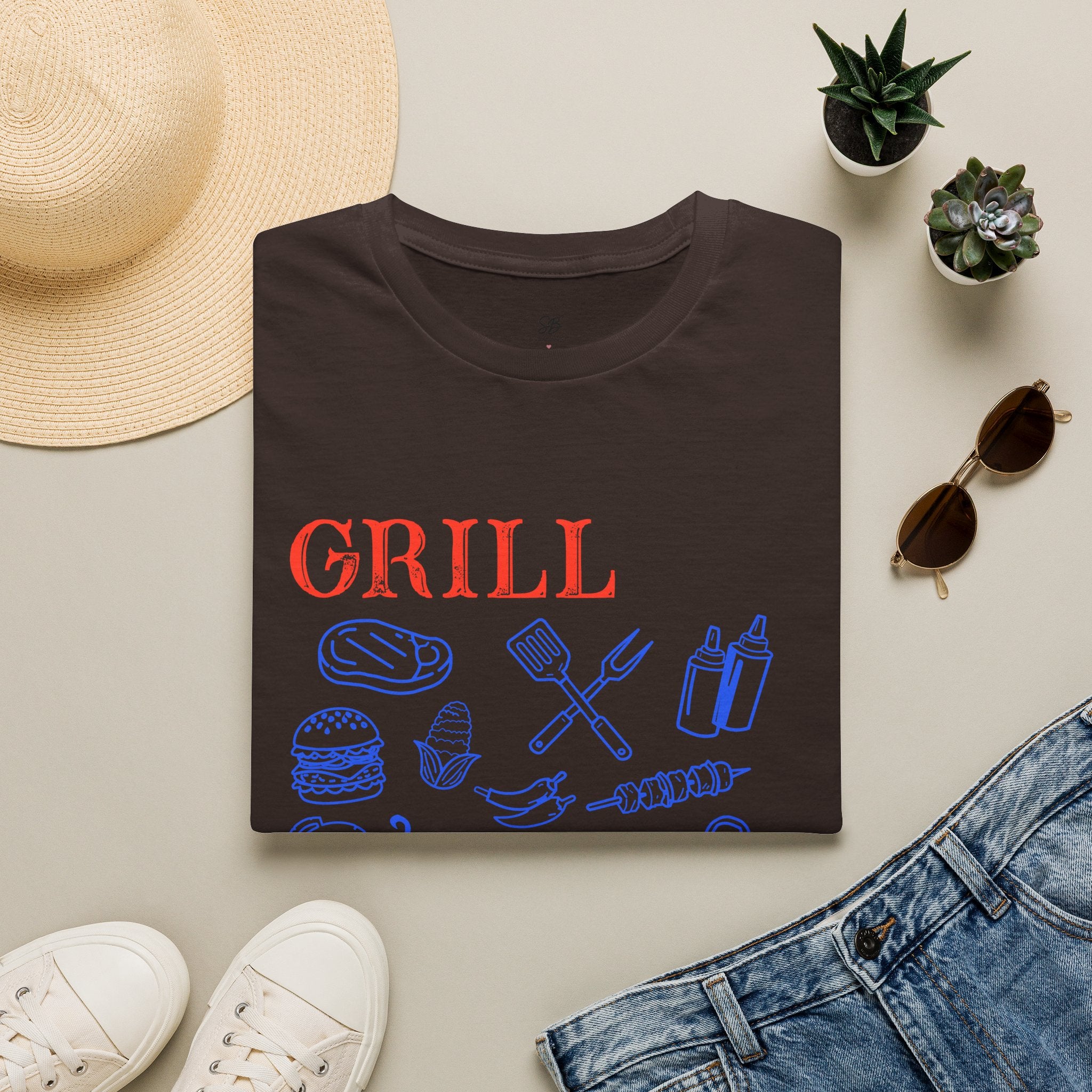 Grill Dad Club T-Shirt — Barbecue Tools & Grill Icons Tee