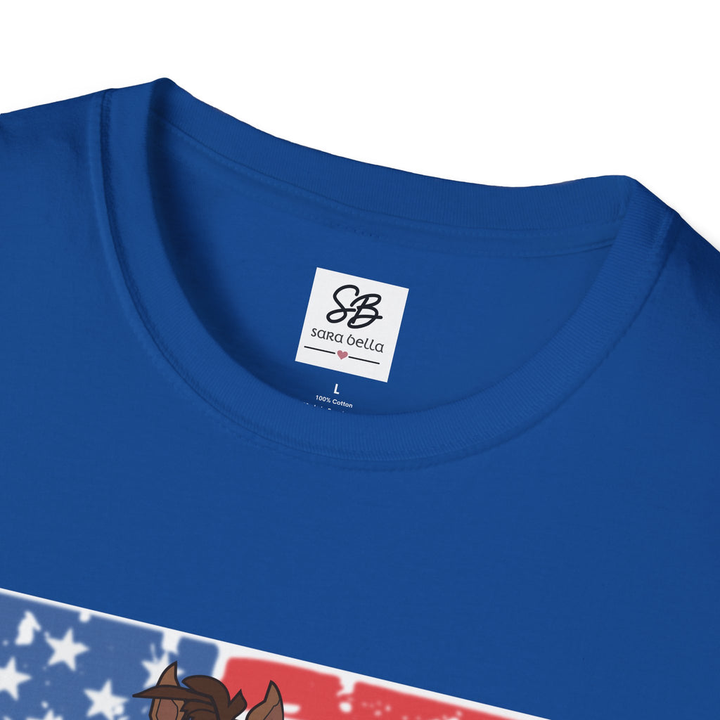 Galloping Horse with American Flag Graphic Shirt