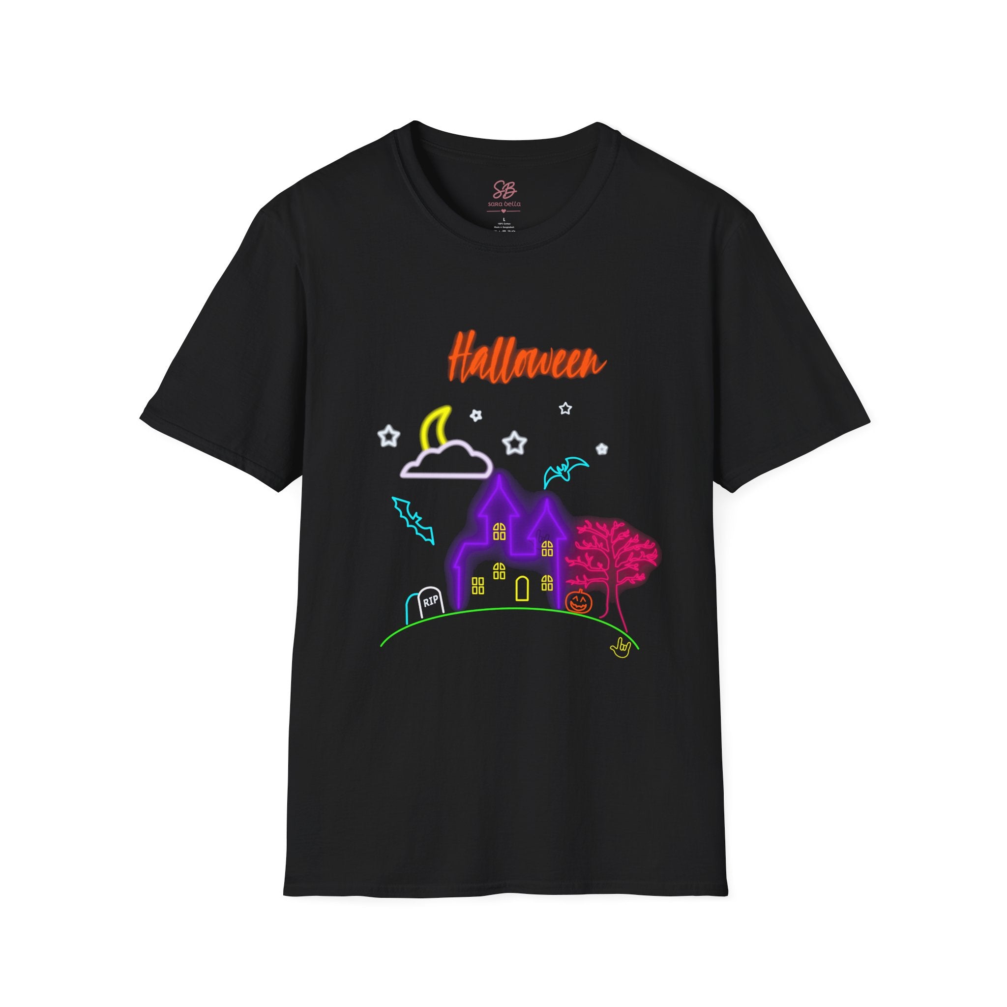 Halloween Neon Haunted House T-Shirt