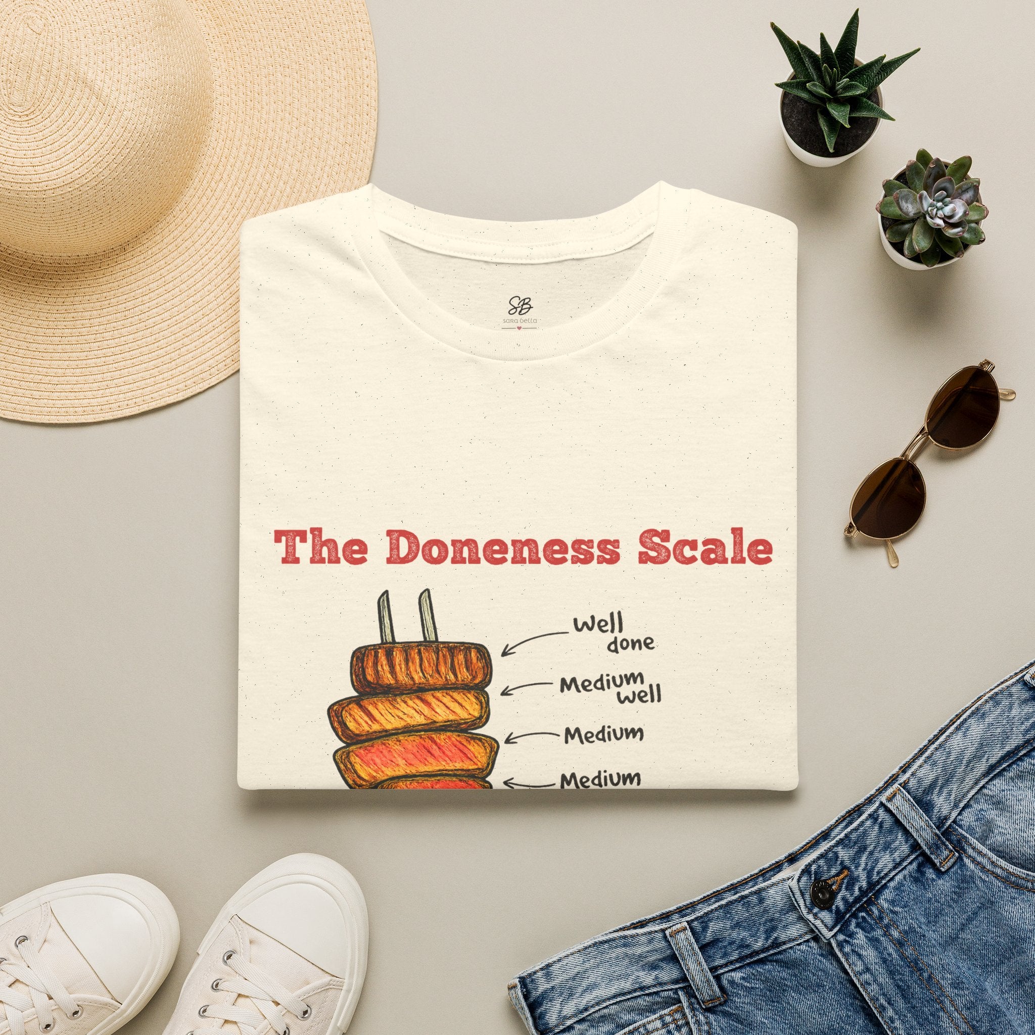 The Doneness Scale Dad Shirt — Funny BBQ Grill Steak Temperature Gift