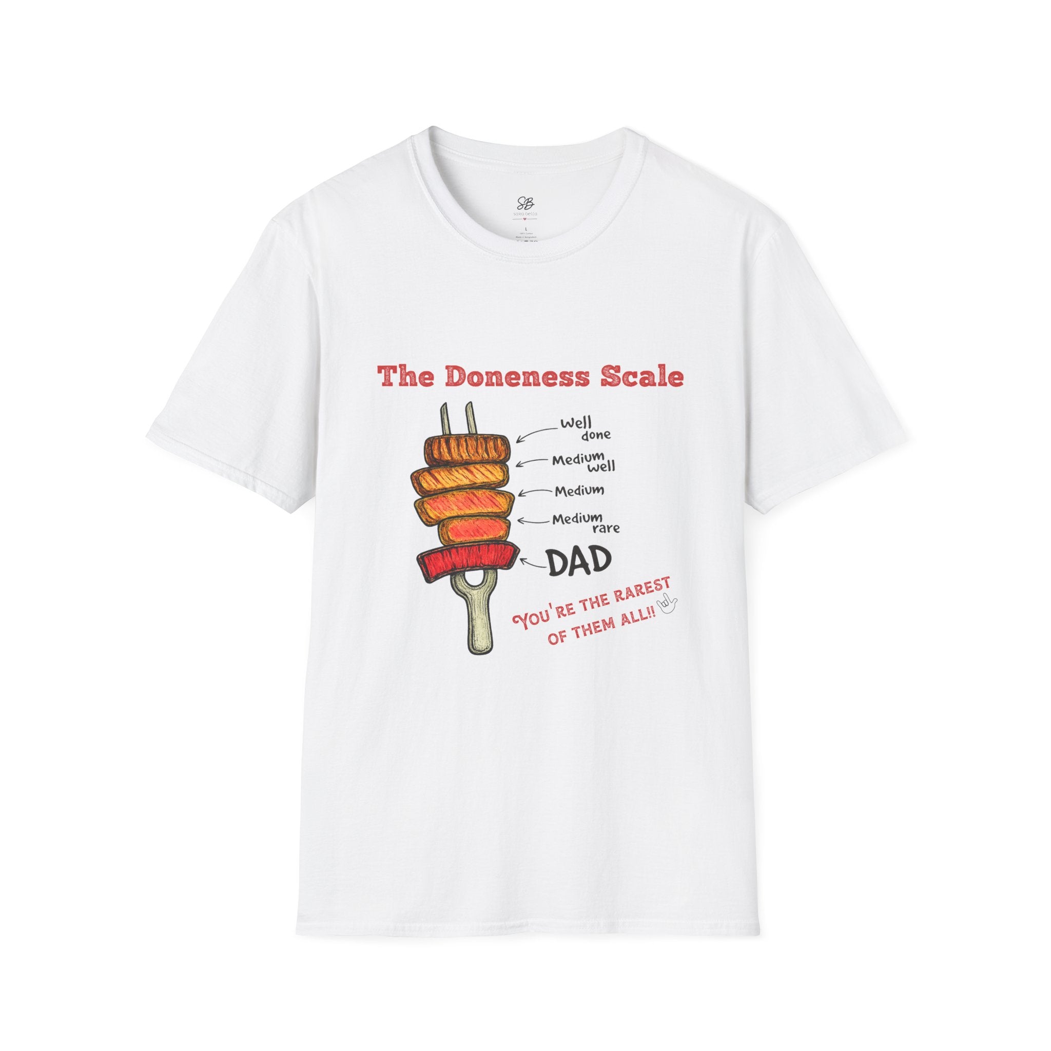 The Doneness Scale Dad Shirt — Funny BBQ Grill Steak Temperature Gift