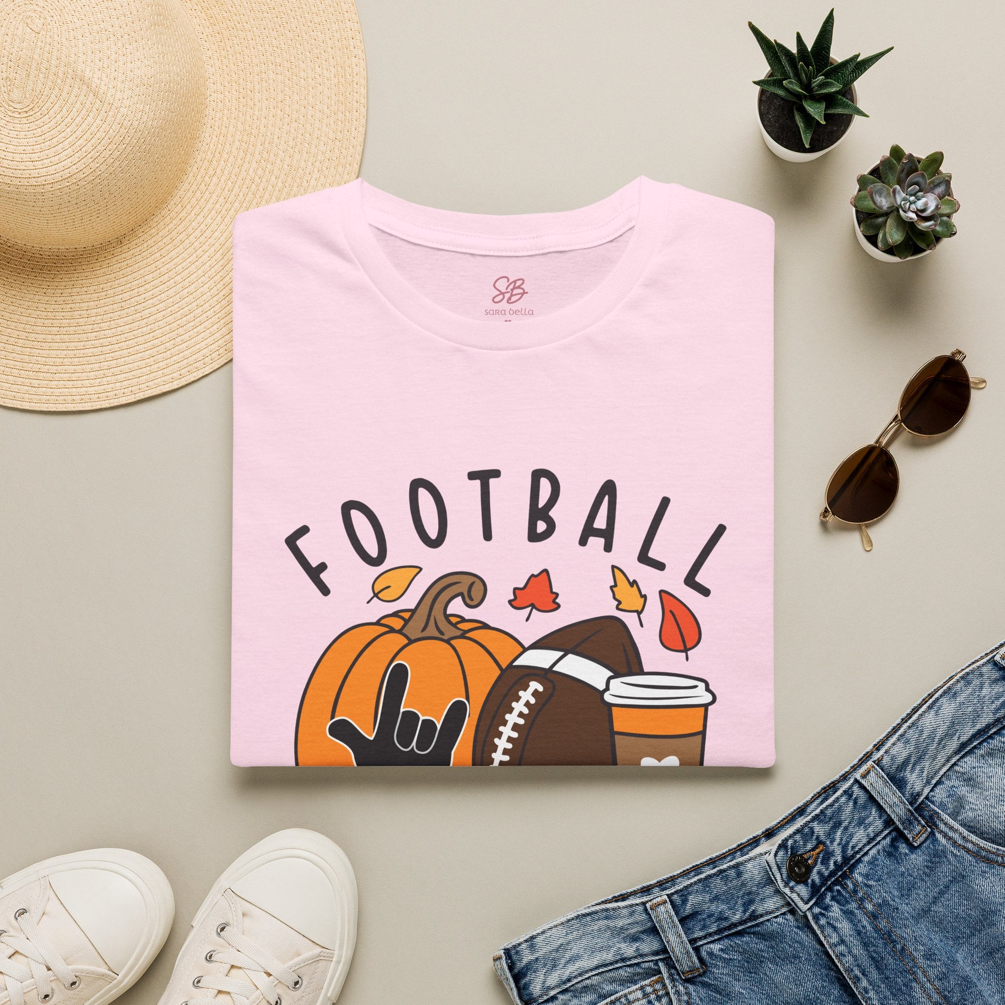 Football Is My Favorite Season  with I love you American Sign Language, ASL- T-Shirt