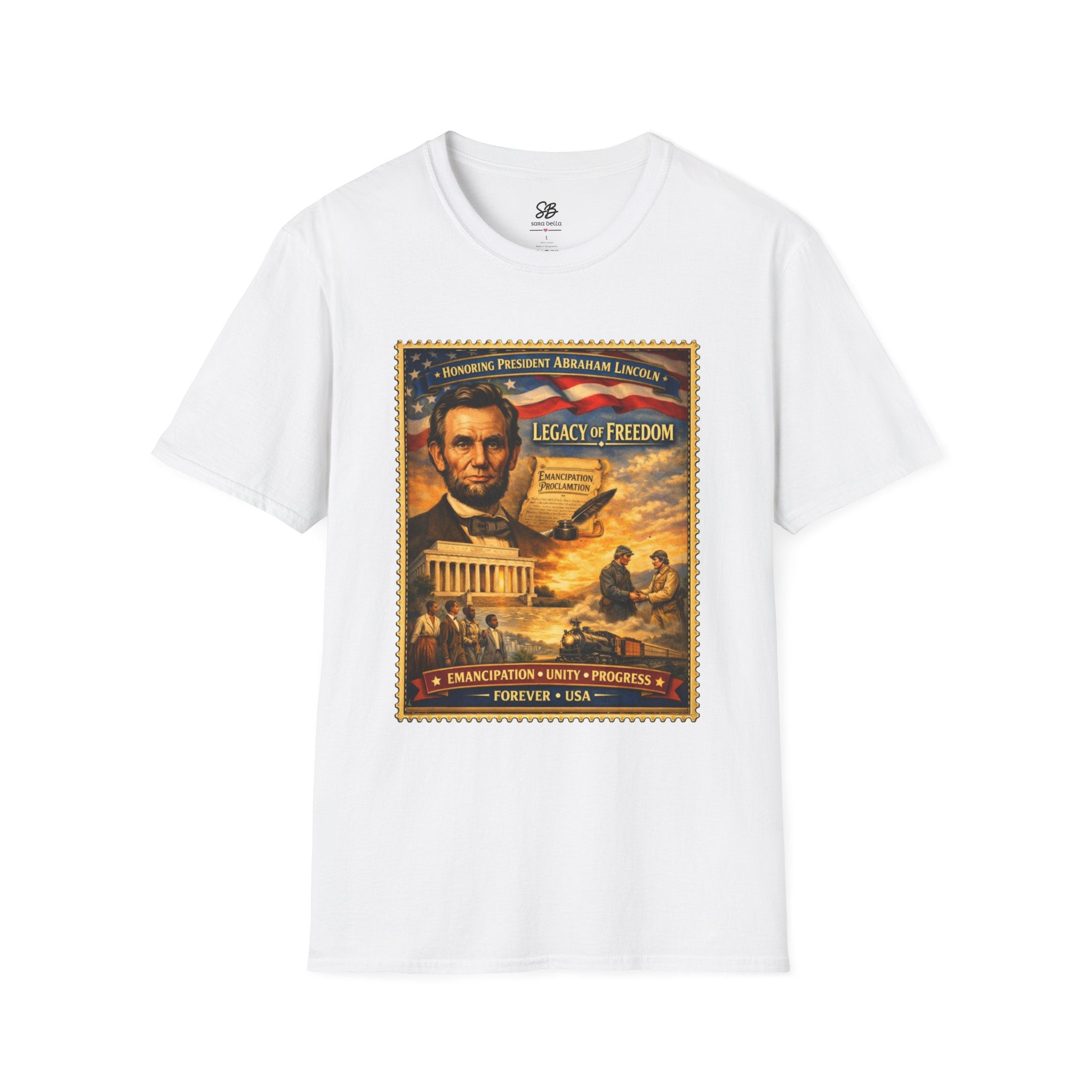 Abraham Lincoln 'Legacy of Freedom'  Vintage Stamp T‑Shirt