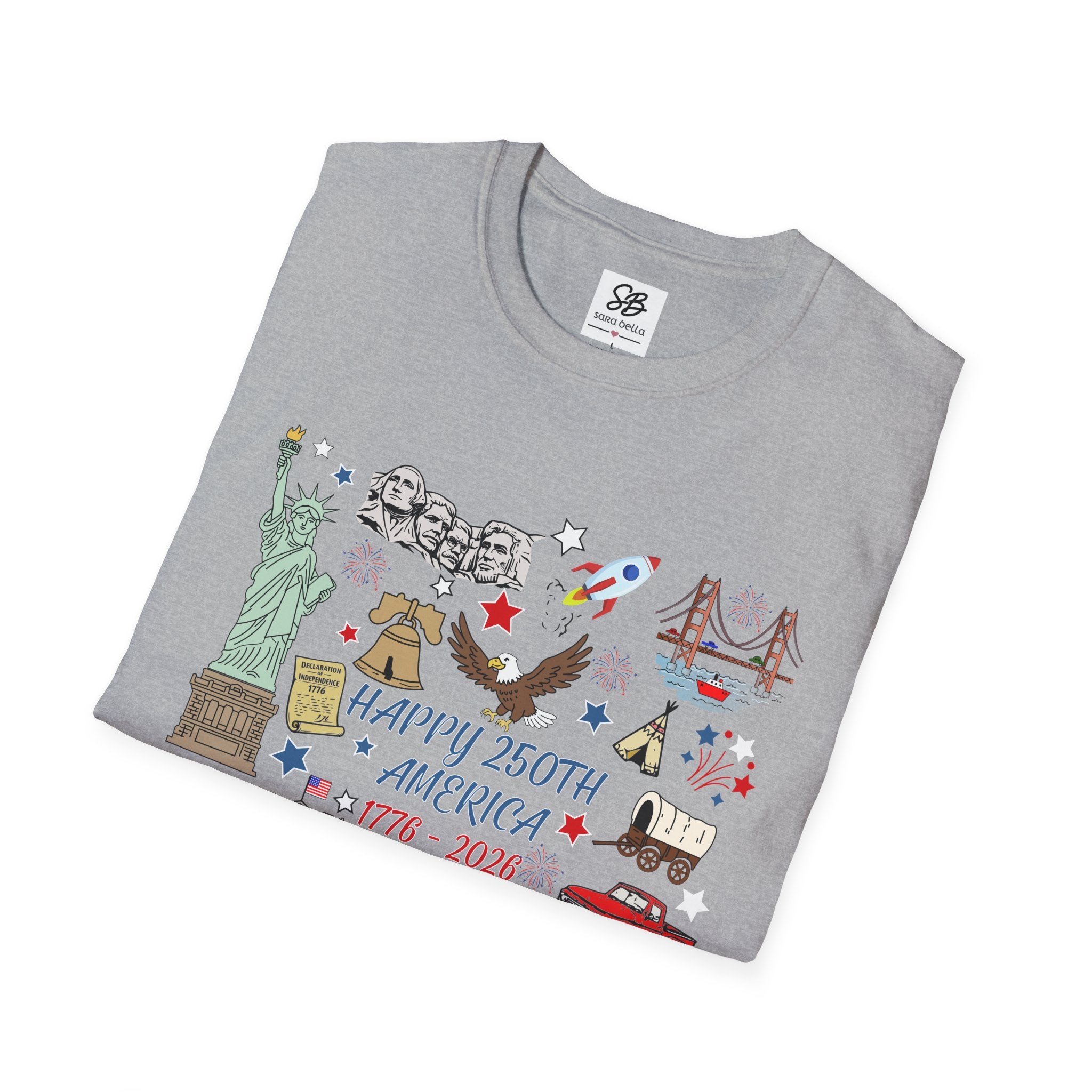 America 250th Anniversary — colored doodles of  Icons Shirt