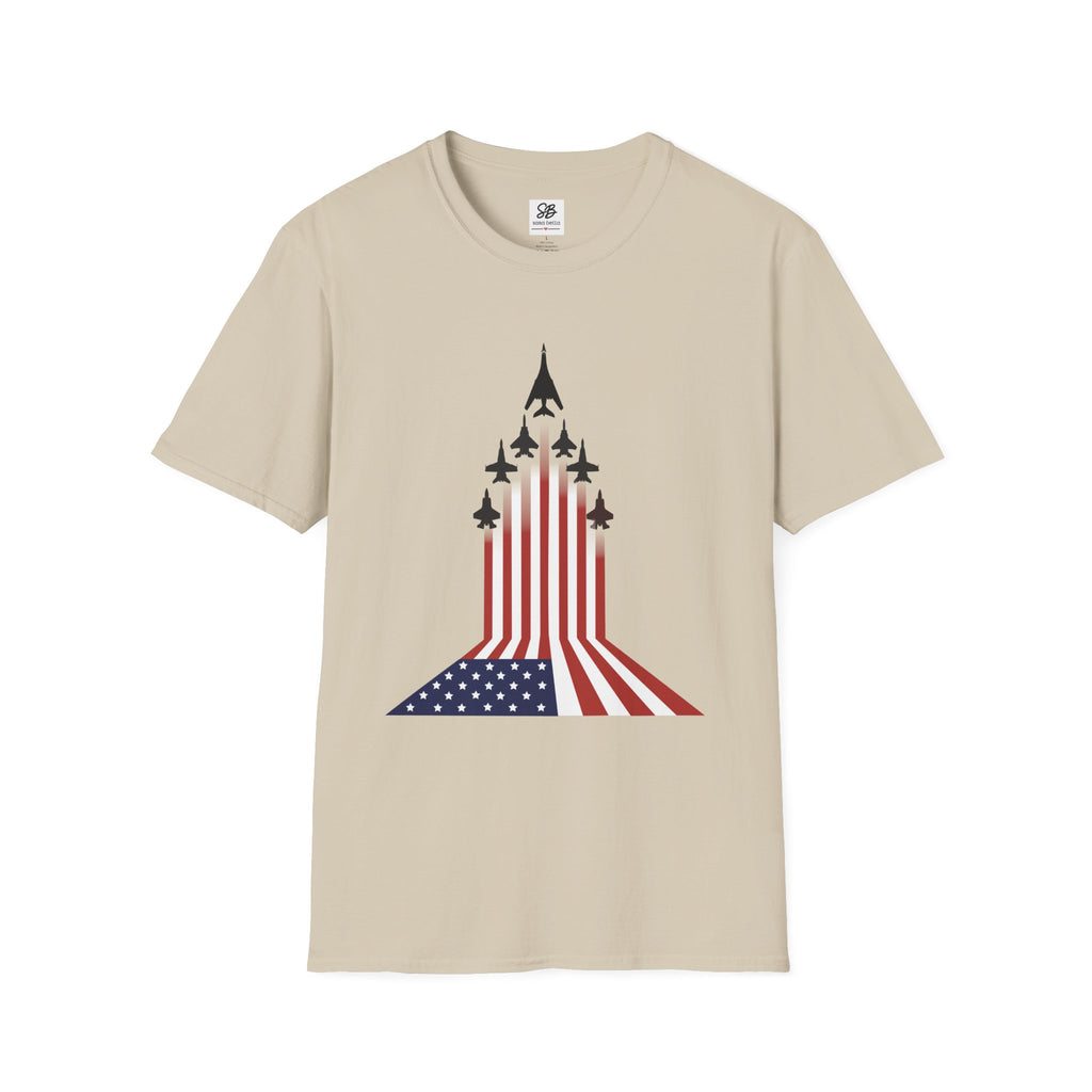 Patriotic American Flag Fighter Jets Design Shirt