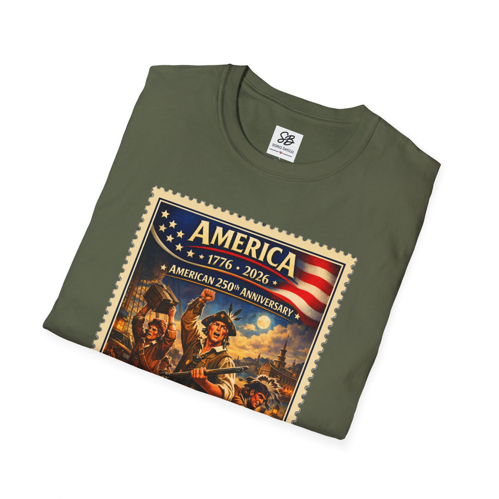 Boston Tea Party Vintage Stamp T-Shirt