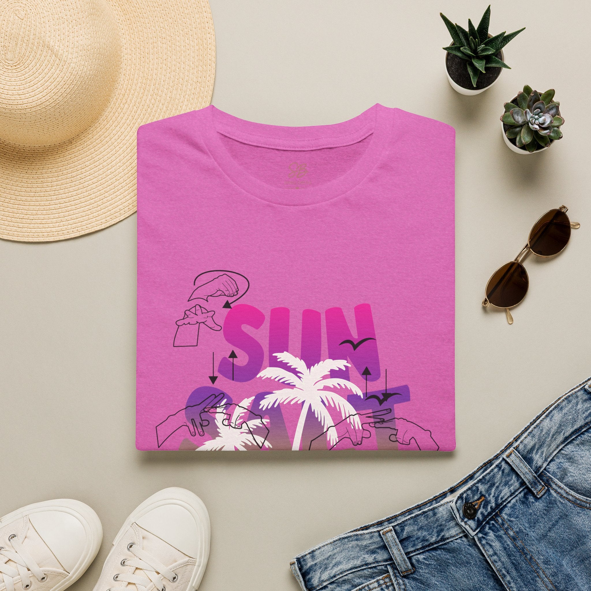 Sun, Salt & Sand in  American Sign Language - T-Shirt
