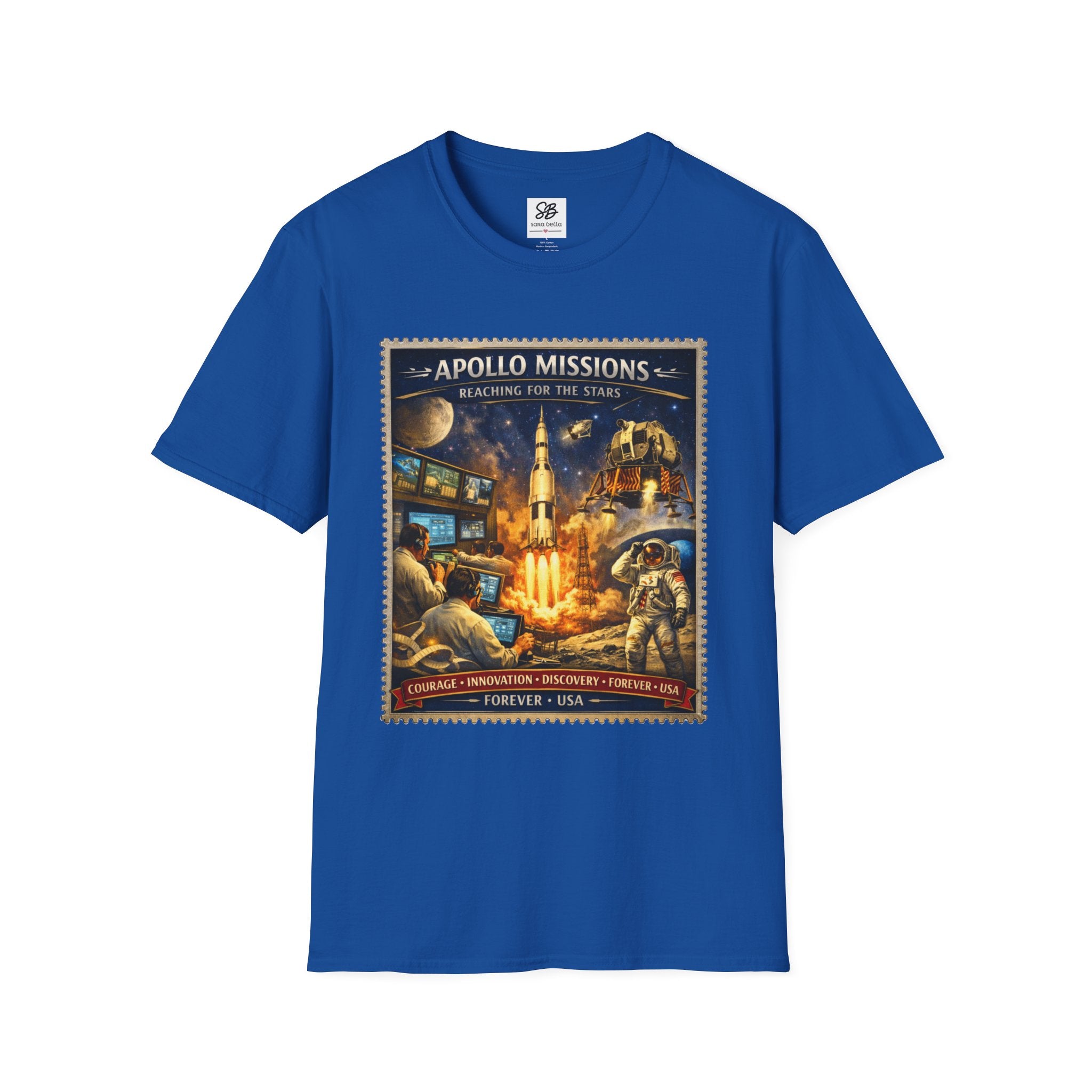 Apollo Missions  'Space Exploration' Vintage Stamp T-Shirt