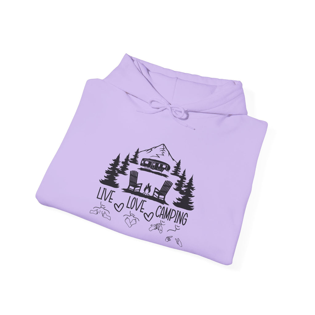 Live Love Camping in ASL (black ink) - Hoodie