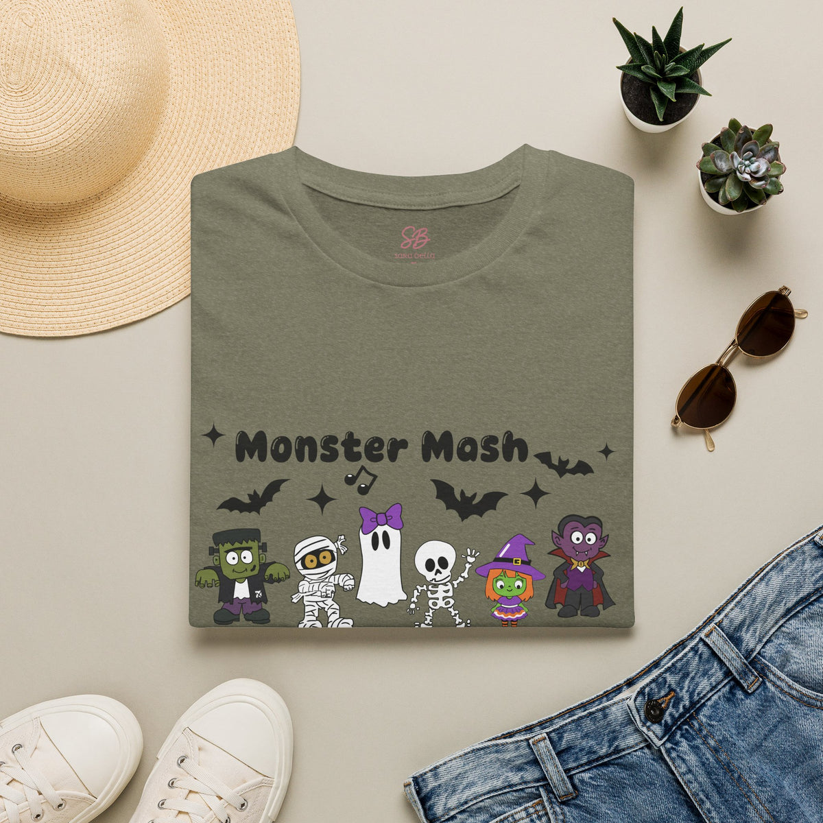 Monster Mash Dance of Halloween Characters Crews -  T-Shirt