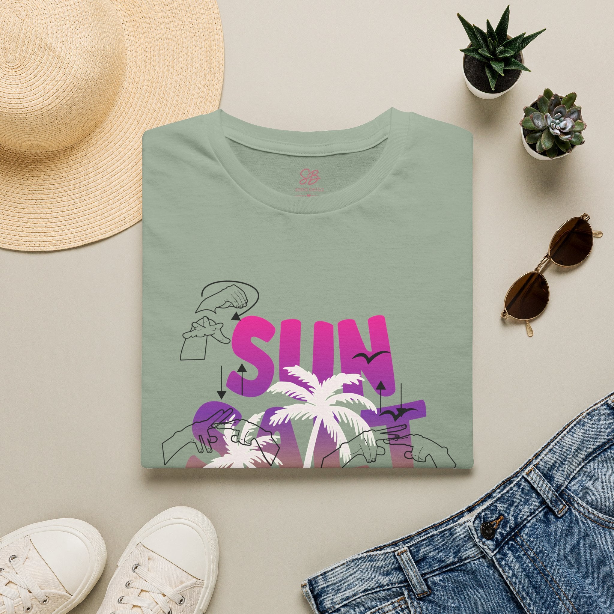 Sun, Salt & Sand in  American Sign Language - T-Shirt