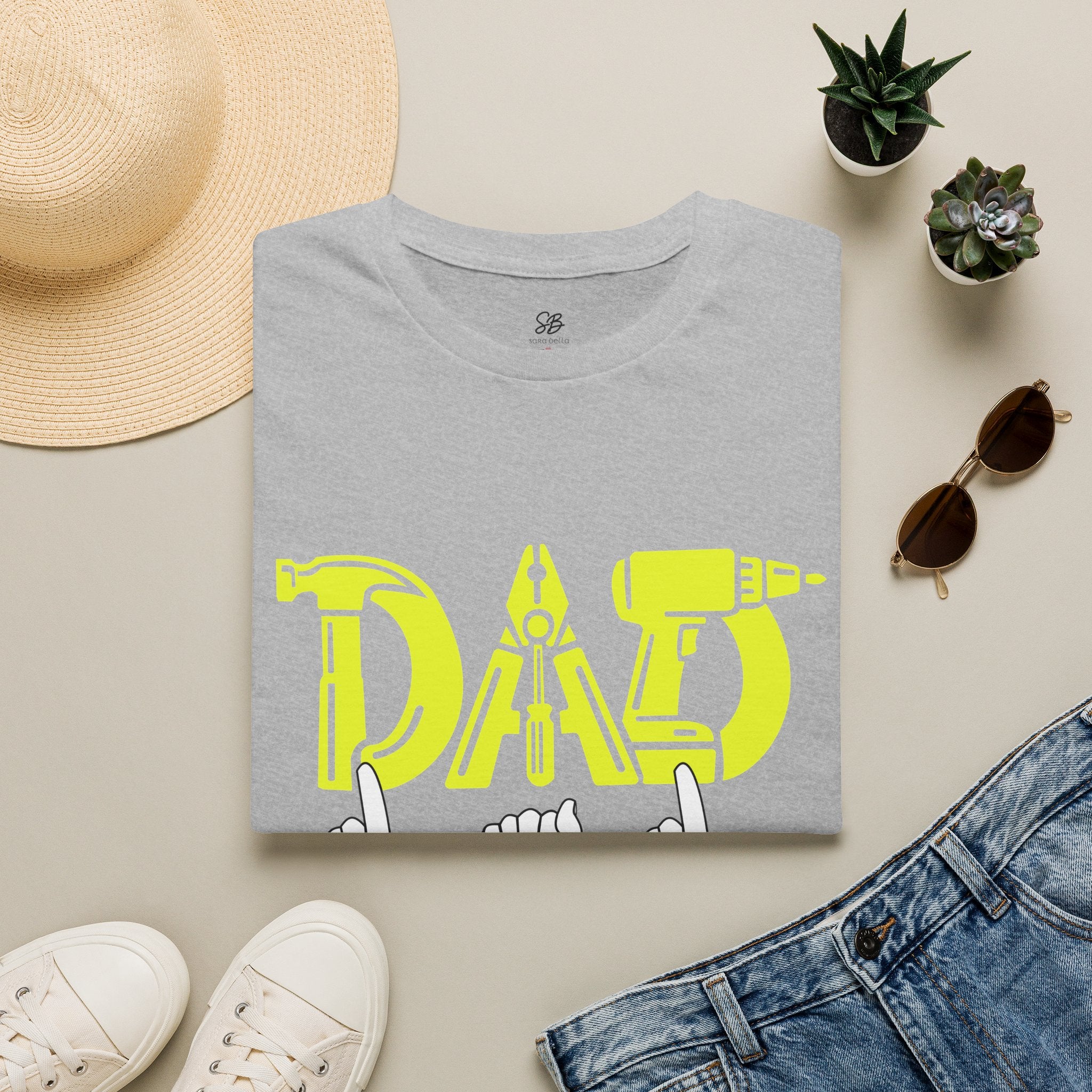 Dad Tools Graphic T-Shirt — 'DAD' Tool Lettering with American Sign Language