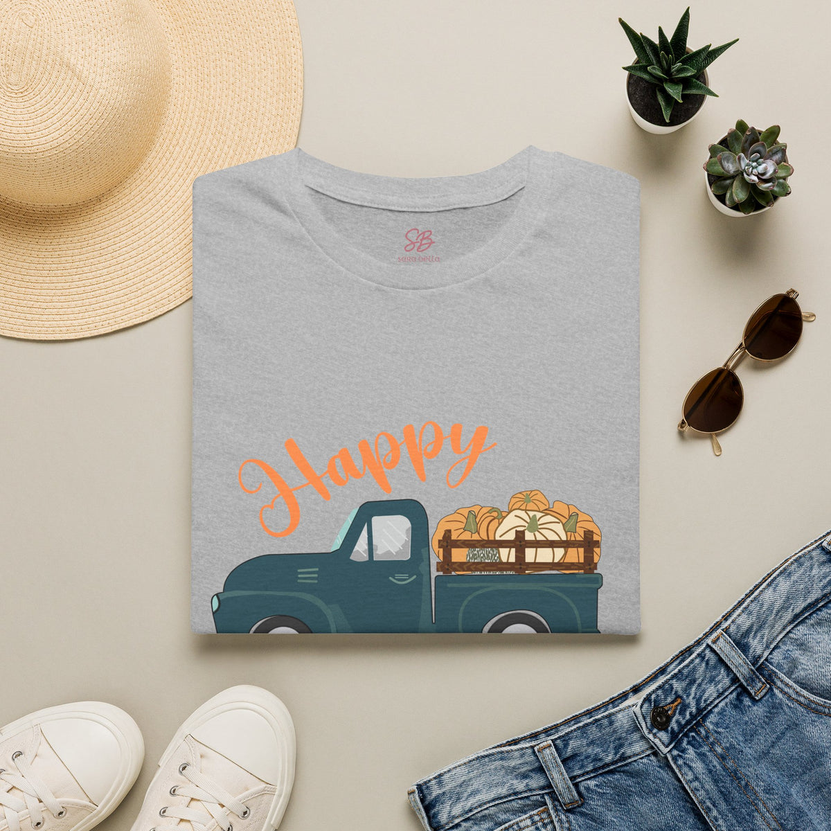 Happy Fall Vintage Truck  - T-Shirt