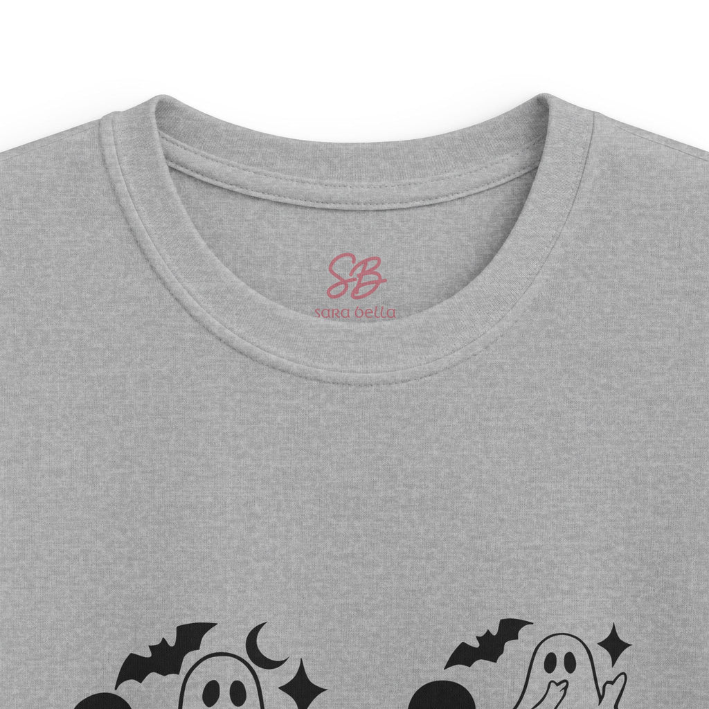 Ghost with "I love you" in ASL  floating of Hearts, Skulls & Bats - Kid T-Shirt