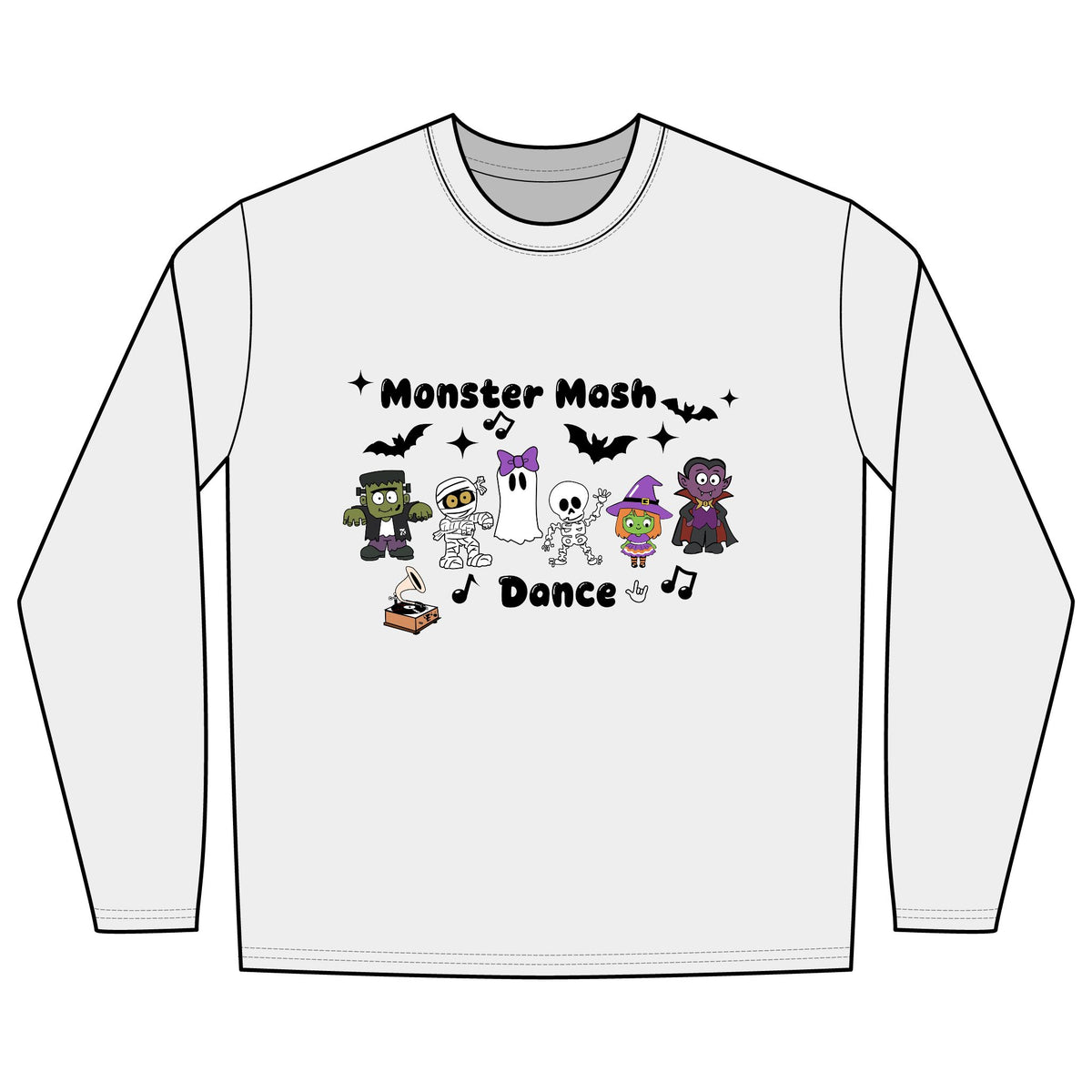 Monster Mash Dance of Halloween Character Crew -  Long Sleeve Tee