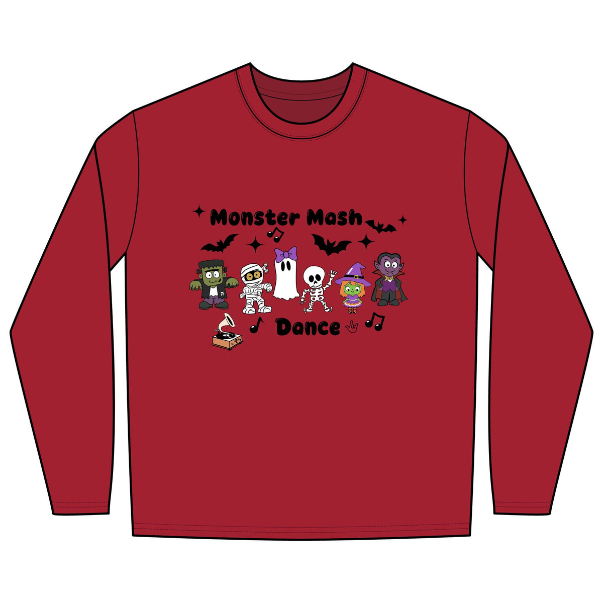 Monster Mash Dance of Halloween Character Crew -  Long Sleeve Tee