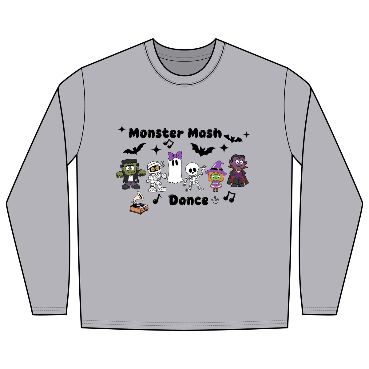 Monster Mash Dance of Halloween Character Crew -  Long Sleeve Tee
