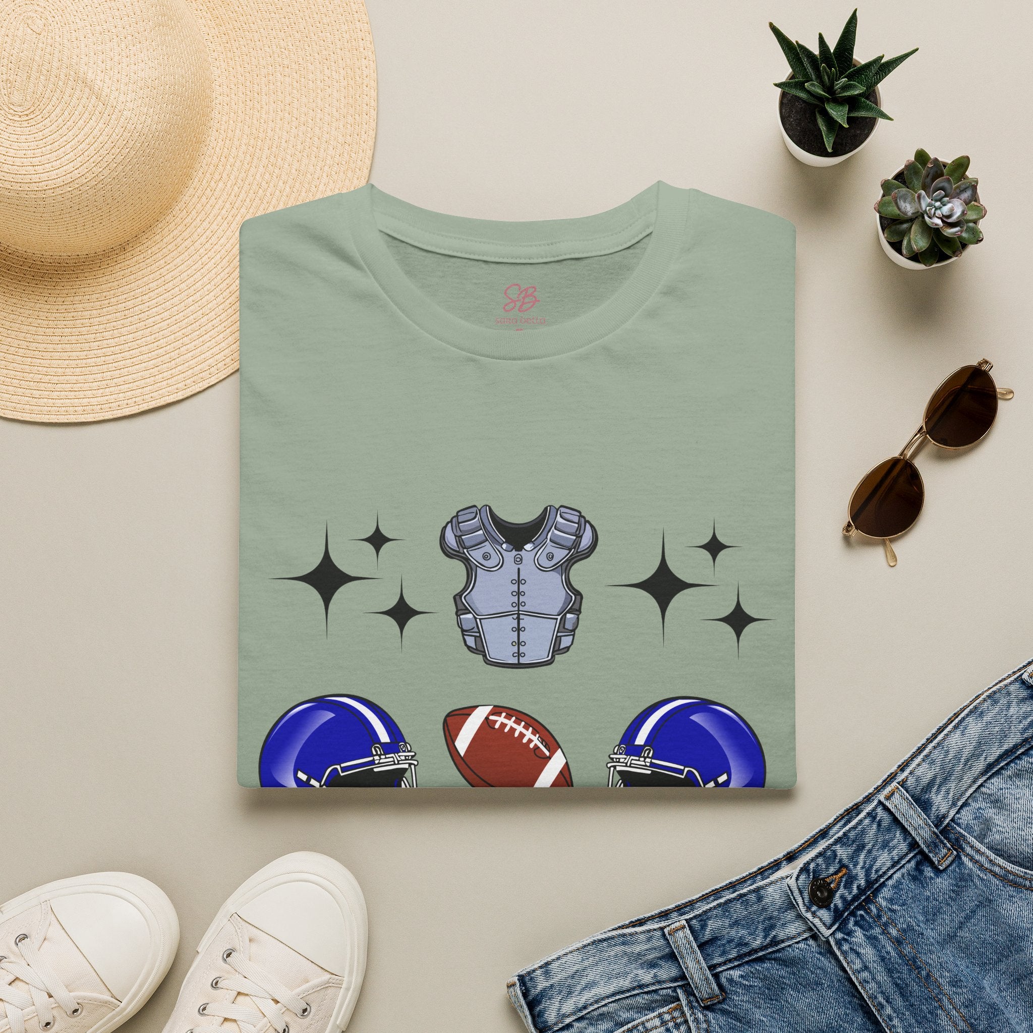 Football Gears Tic-Tac-Toe with I love you ASL American Sign Language -  T-Shirt
