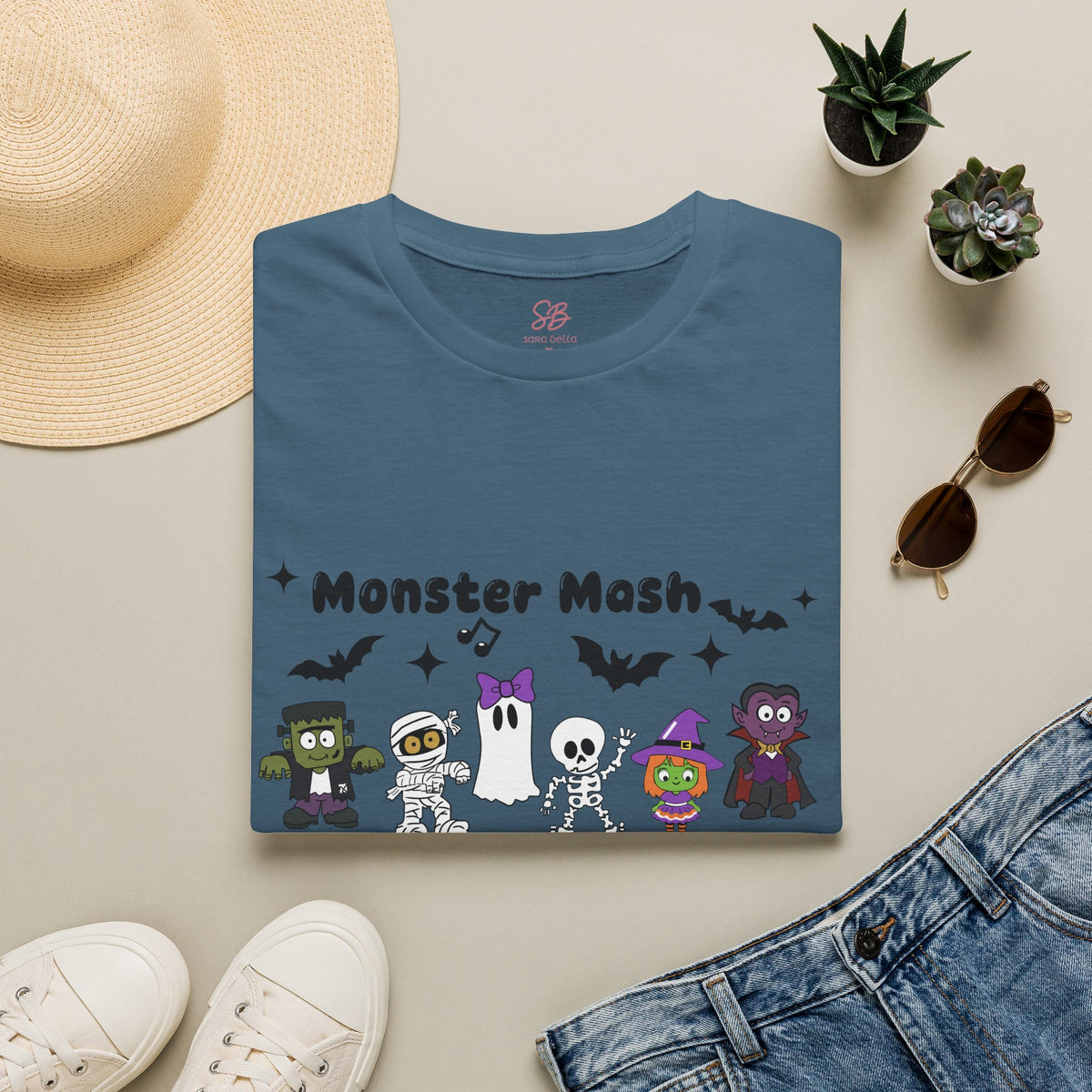 Monster Mash Dance of Halloween Characters Crews -  T-Shirt